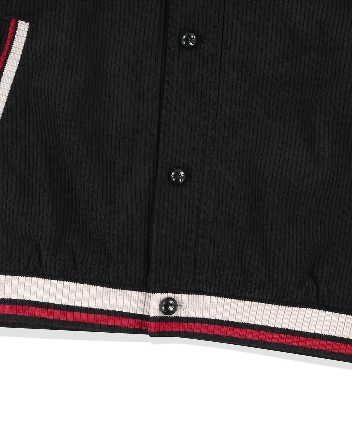 낫포너드(NOT4NERD) Striped Rib Sleeve Patch Corduroy Jacket - Black