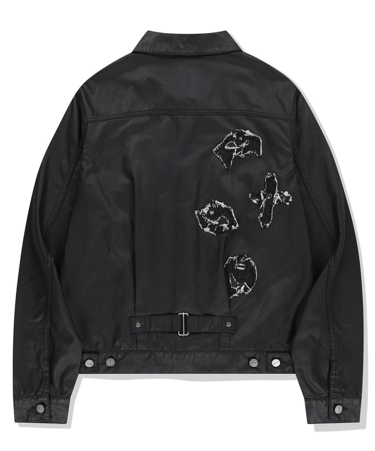 낫포너드(NOT4NERD) Abyss Eyes Coated Trucker Jacket - Black