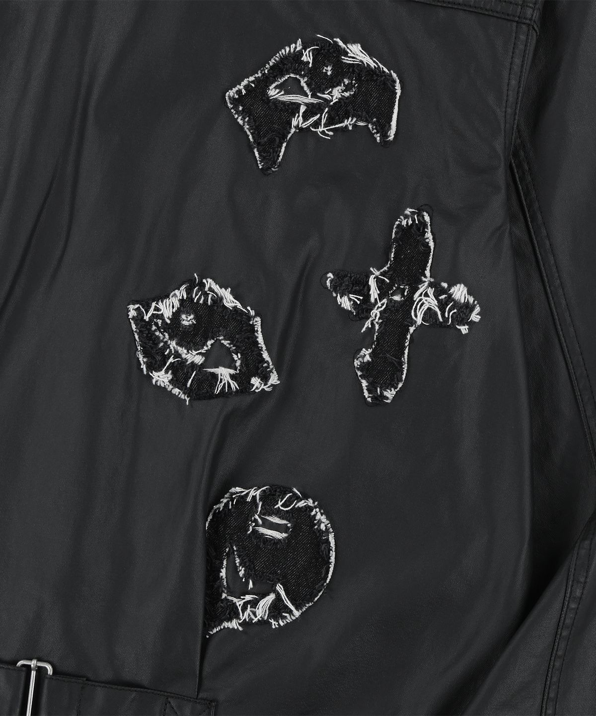 낫포너드(NOT4NERD) Abyss Eyes Coated Trucker Jacket - Black