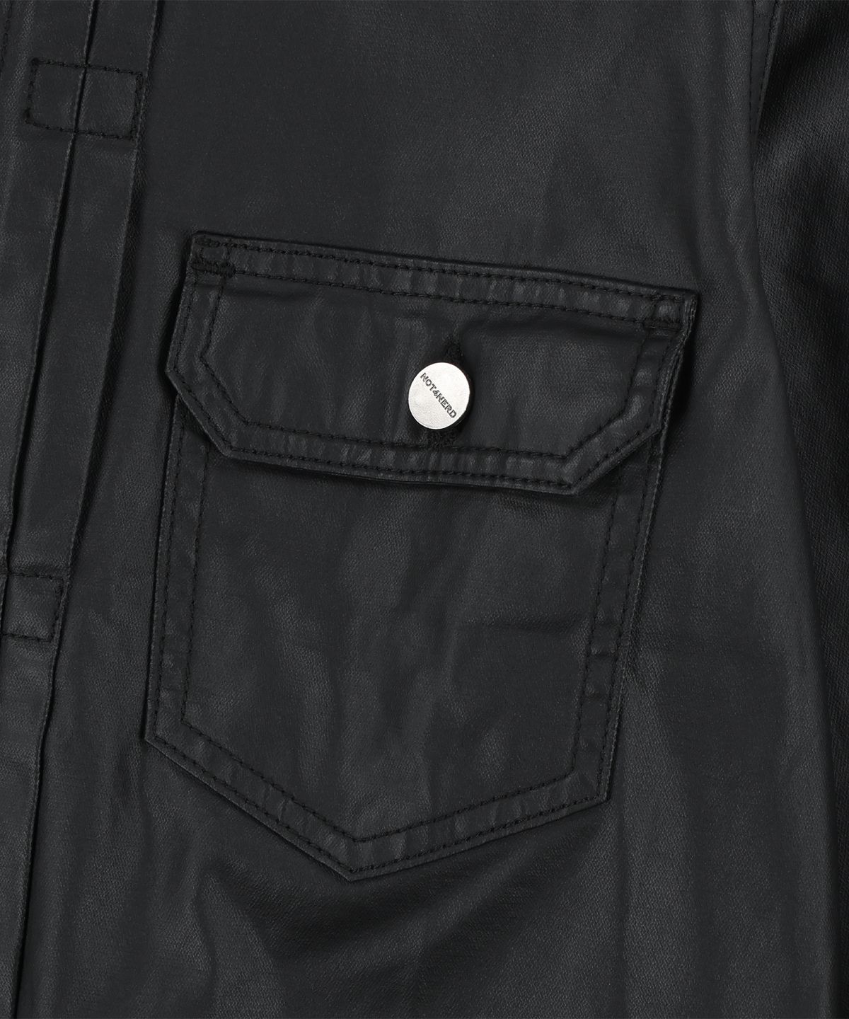 낫포너드(NOT4NERD) Abyss Eyes Coated Trucker Jacket - Black