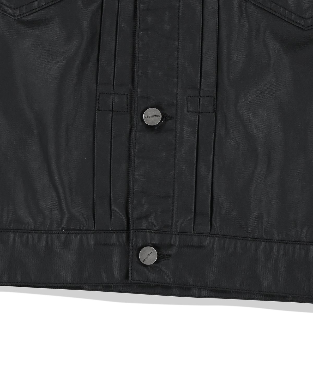 낫포너드(NOT4NERD) Abyss Eyes Coated Trucker Jacket - Black