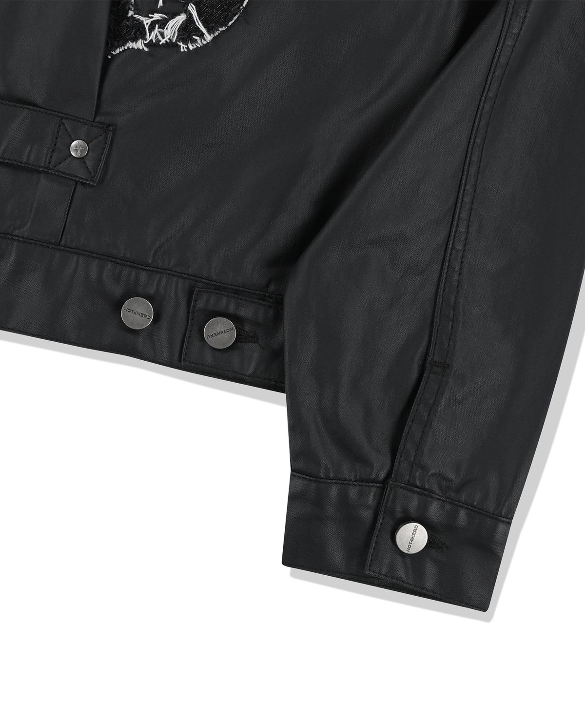 낫포너드(NOT4NERD) Abyss Eyes Coated Trucker Jacket - Black