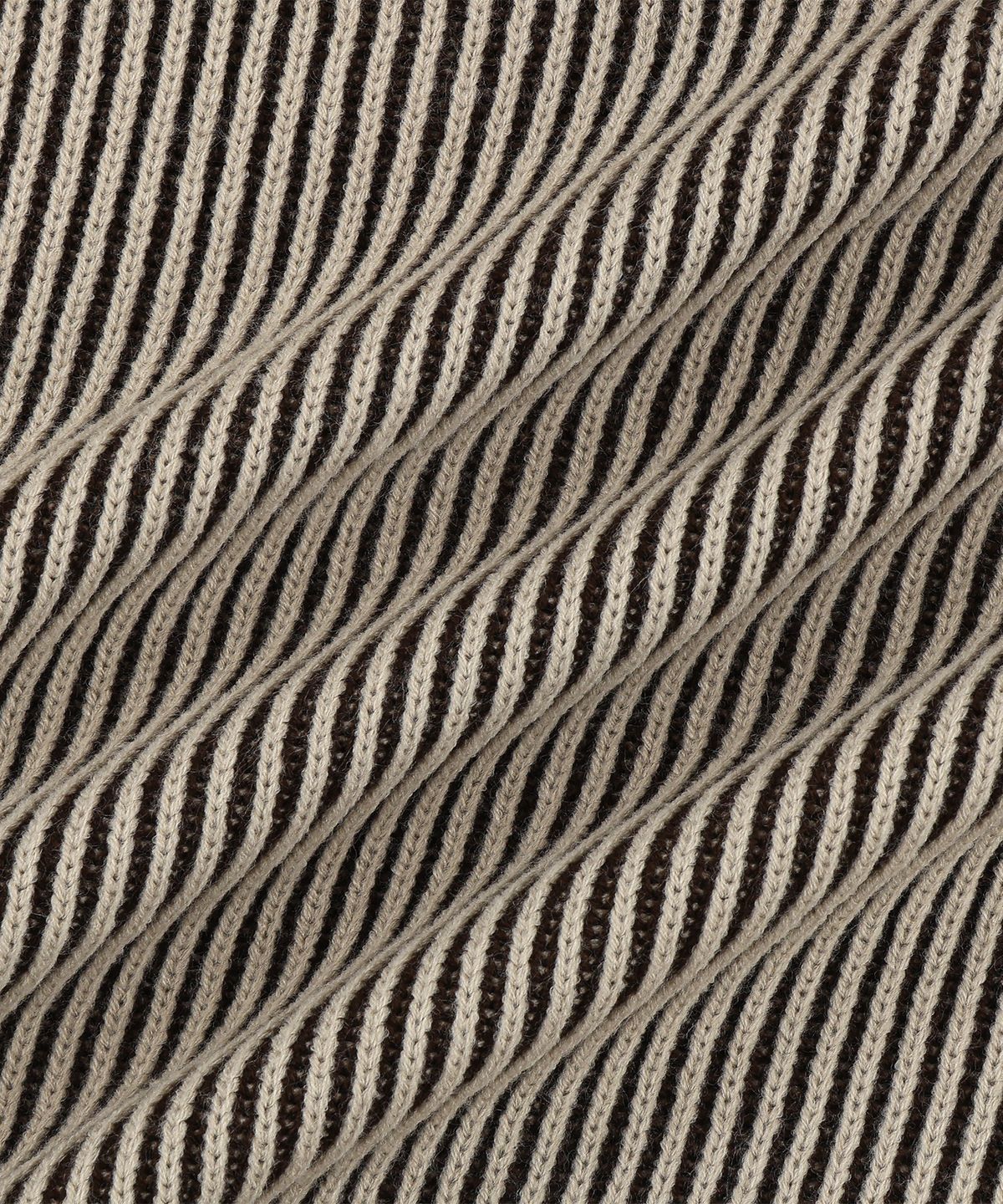 낫포너드(NOT4NERD) 444 Logo Two Tone Rib Knit Zip Up - Beige