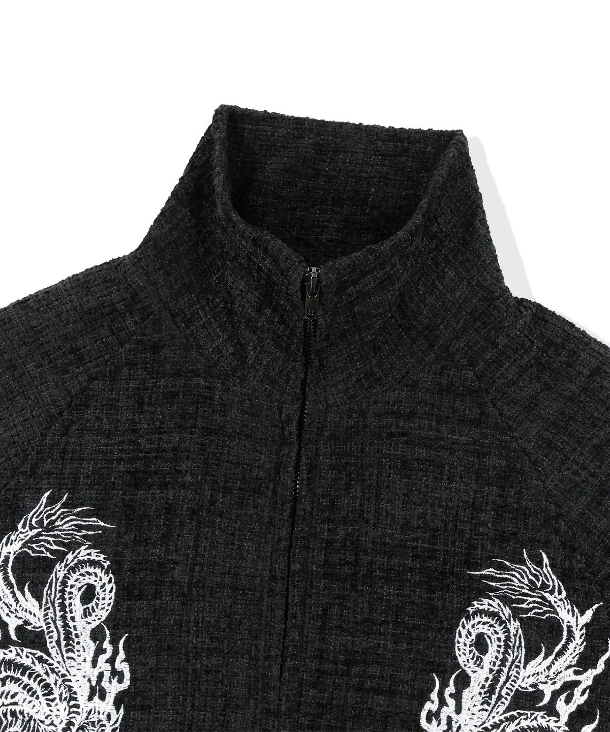 낫포너드(NOT4NERD) Eastern Dragon Tweed Track Jacket - Black