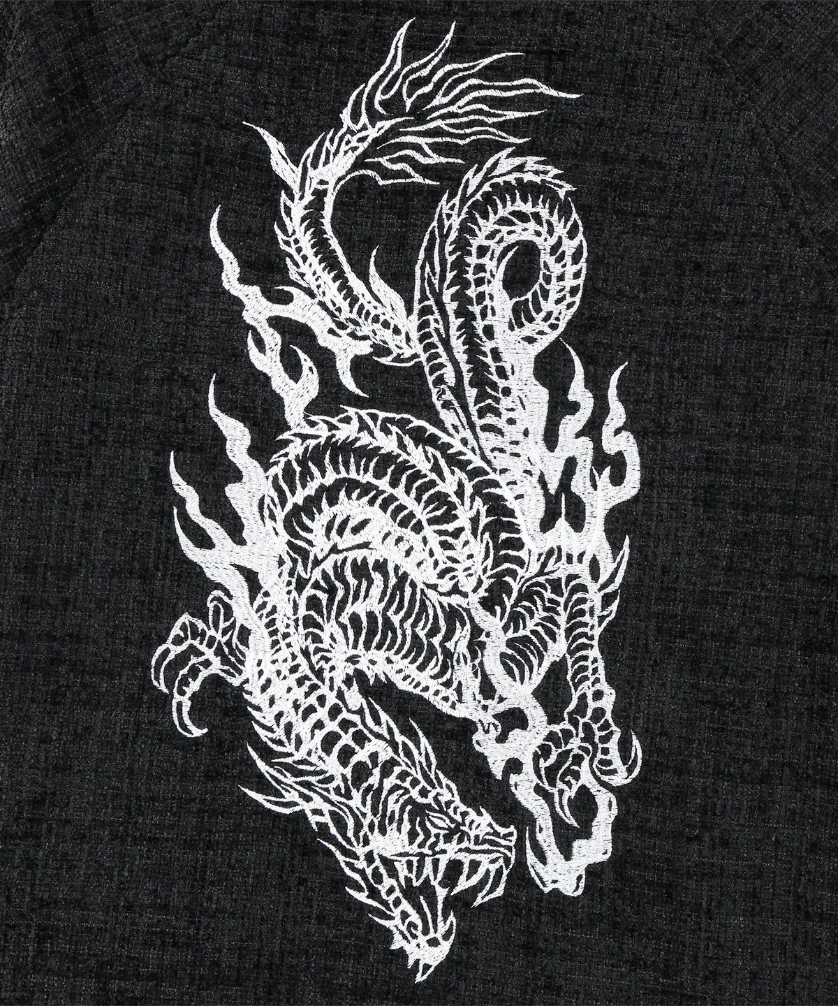 낫포너드(NOT4NERD) Eastern Dragon Tweed Track Jacket - Black