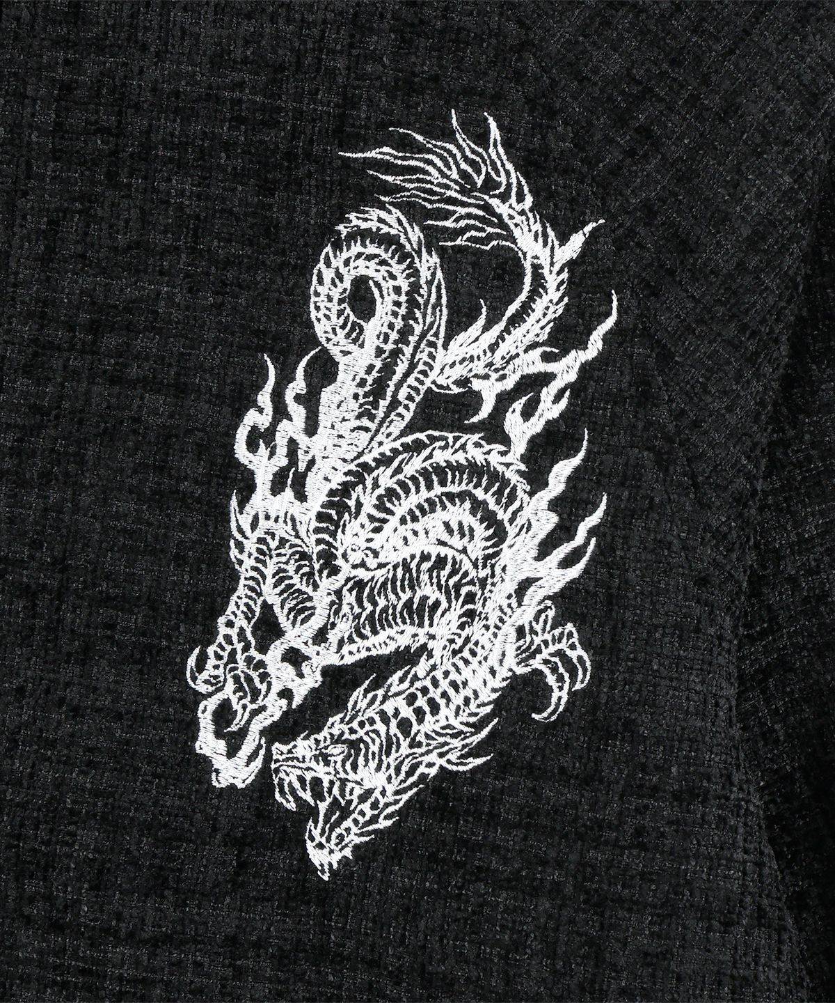 낫포너드(NOT4NERD) Eastern Dragon Tweed Track Jacket - Black