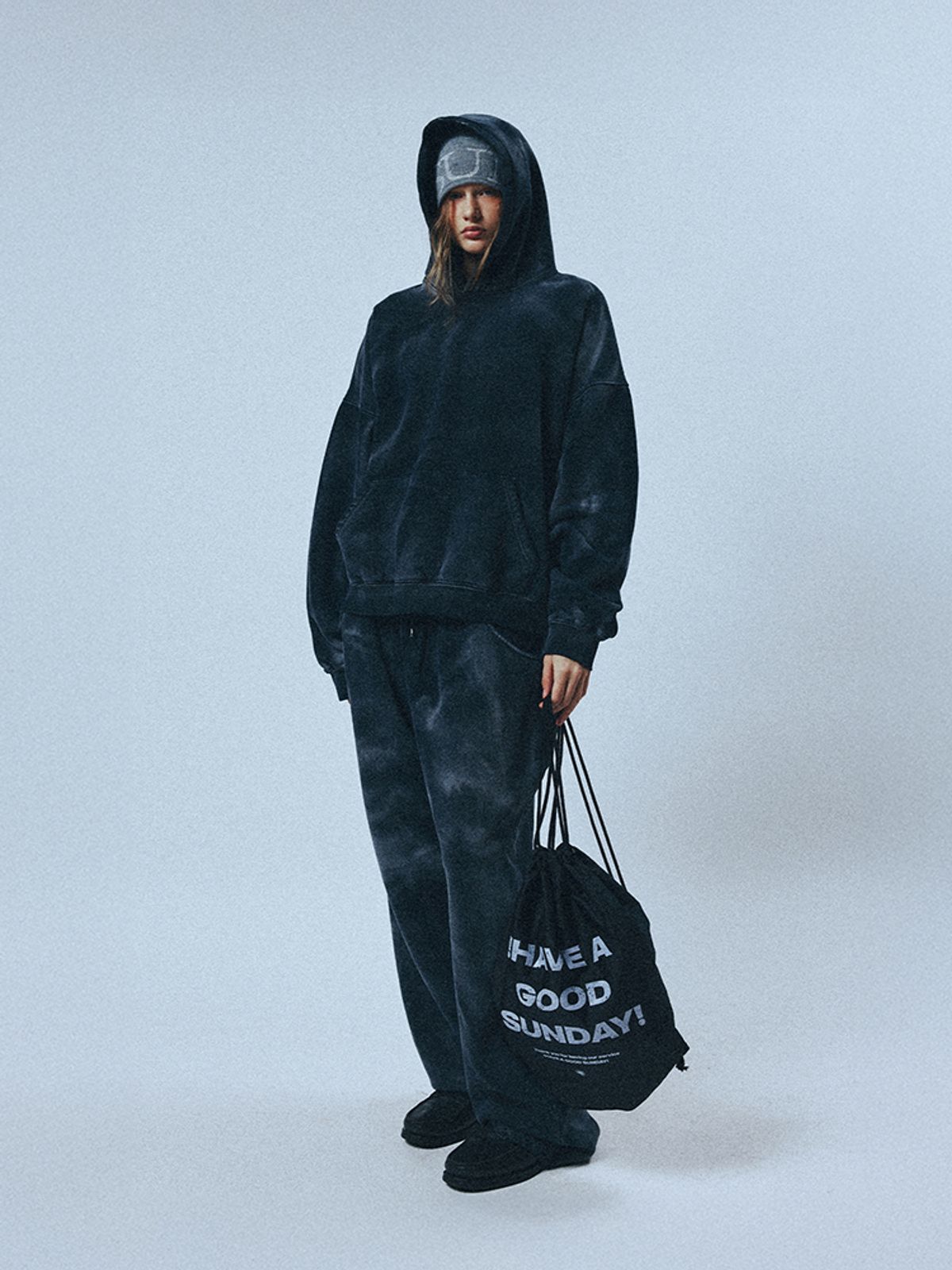 선데이후르츠마켓(SUNDAY FRUIT MARKET) GOOD SUNDAY STRING BAG BLACK