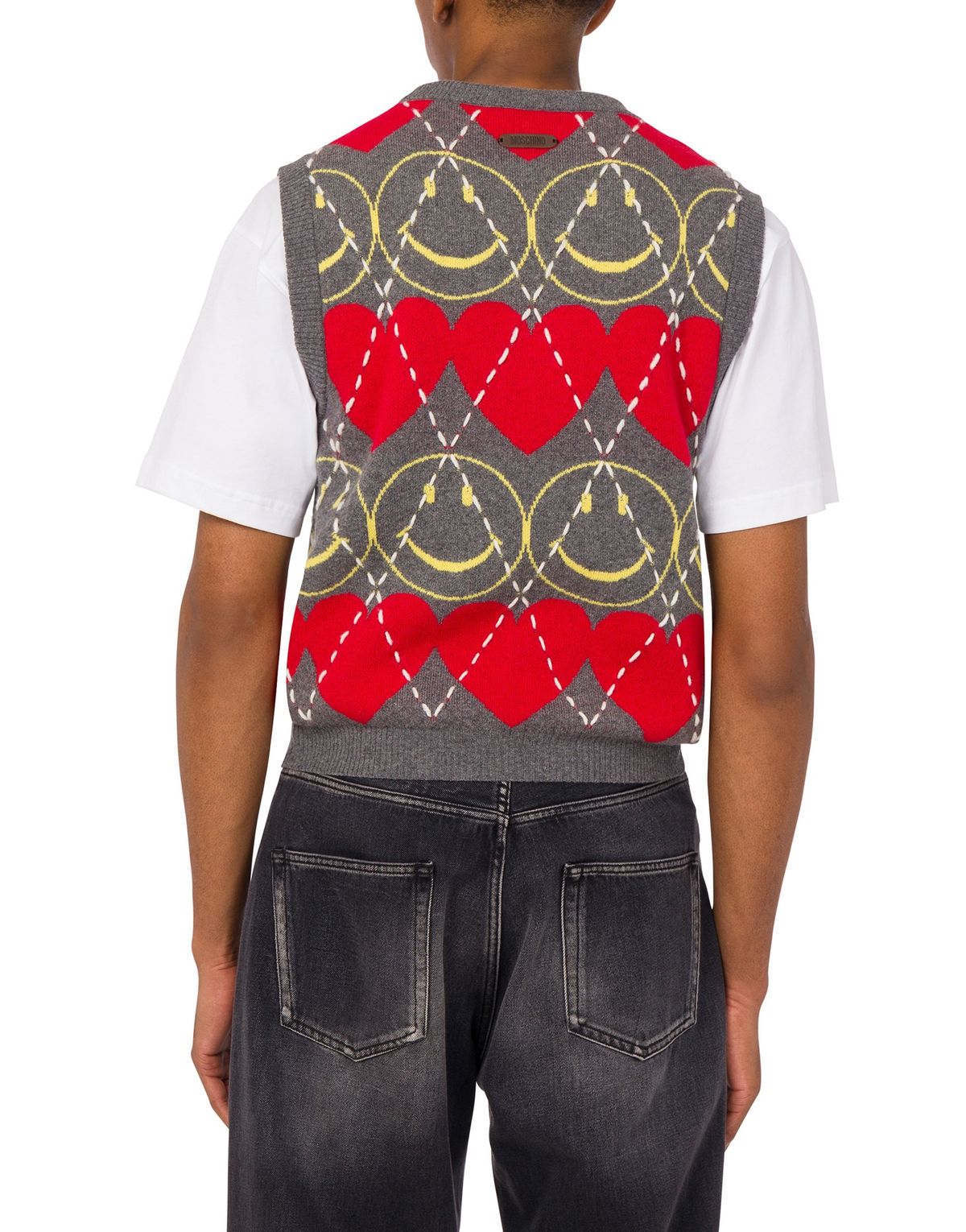 모스키노(MOSCHINO) 스마일리 울 블렌드 베스트 스웨터
