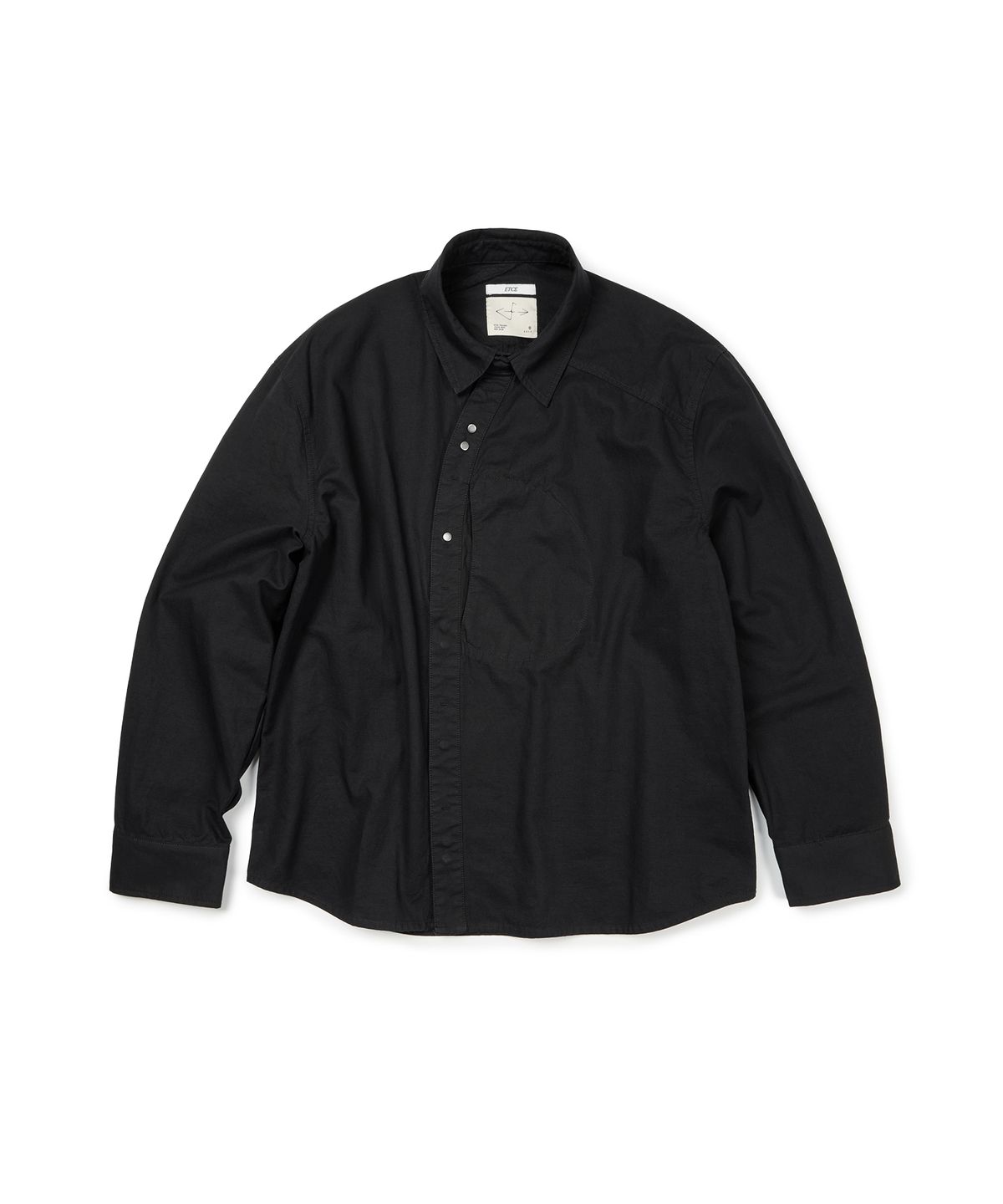 이티씨이(ETCE) CURVED COTTON SHIRTS (BLACK)
