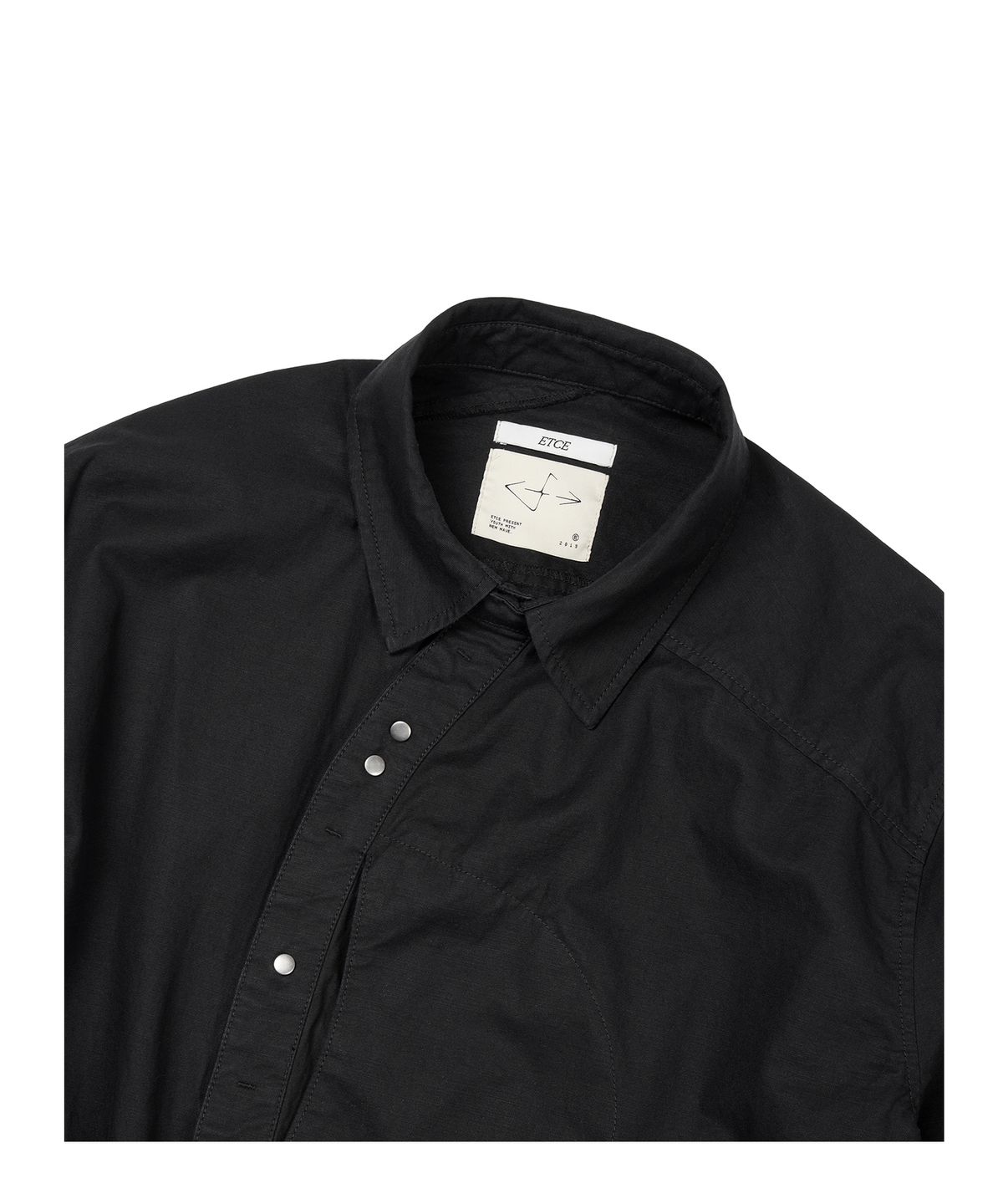 이티씨이(ETCE) CURVED COTTON SHIRTS (BLACK)