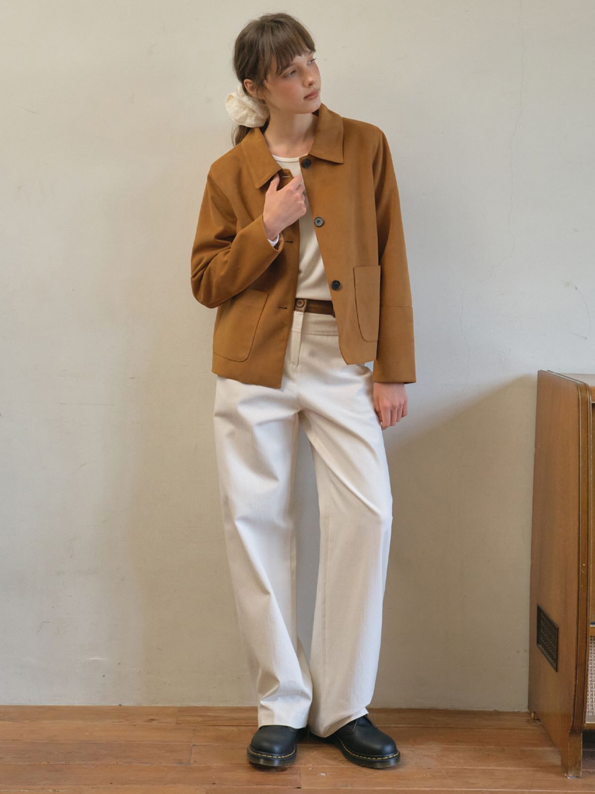 아우어노스텔지아(OURNOSTALGIA) Linger suede jacket_Camel(O25-OT01)