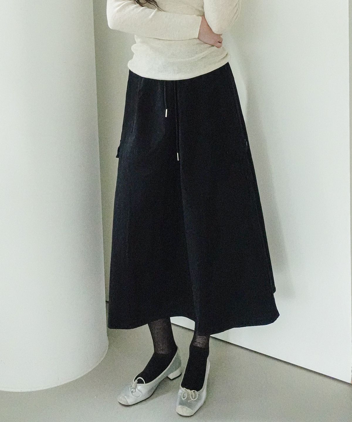쿨키튼(KOOLKITTEN) Utility Flap Pocket Long Skirt