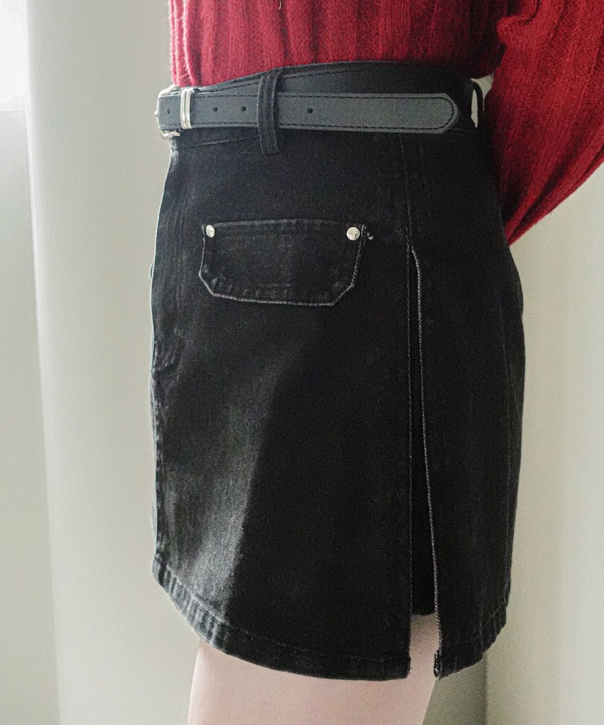 쿨키튼(KOOLKITTEN) Belted Flap Mini Skirt