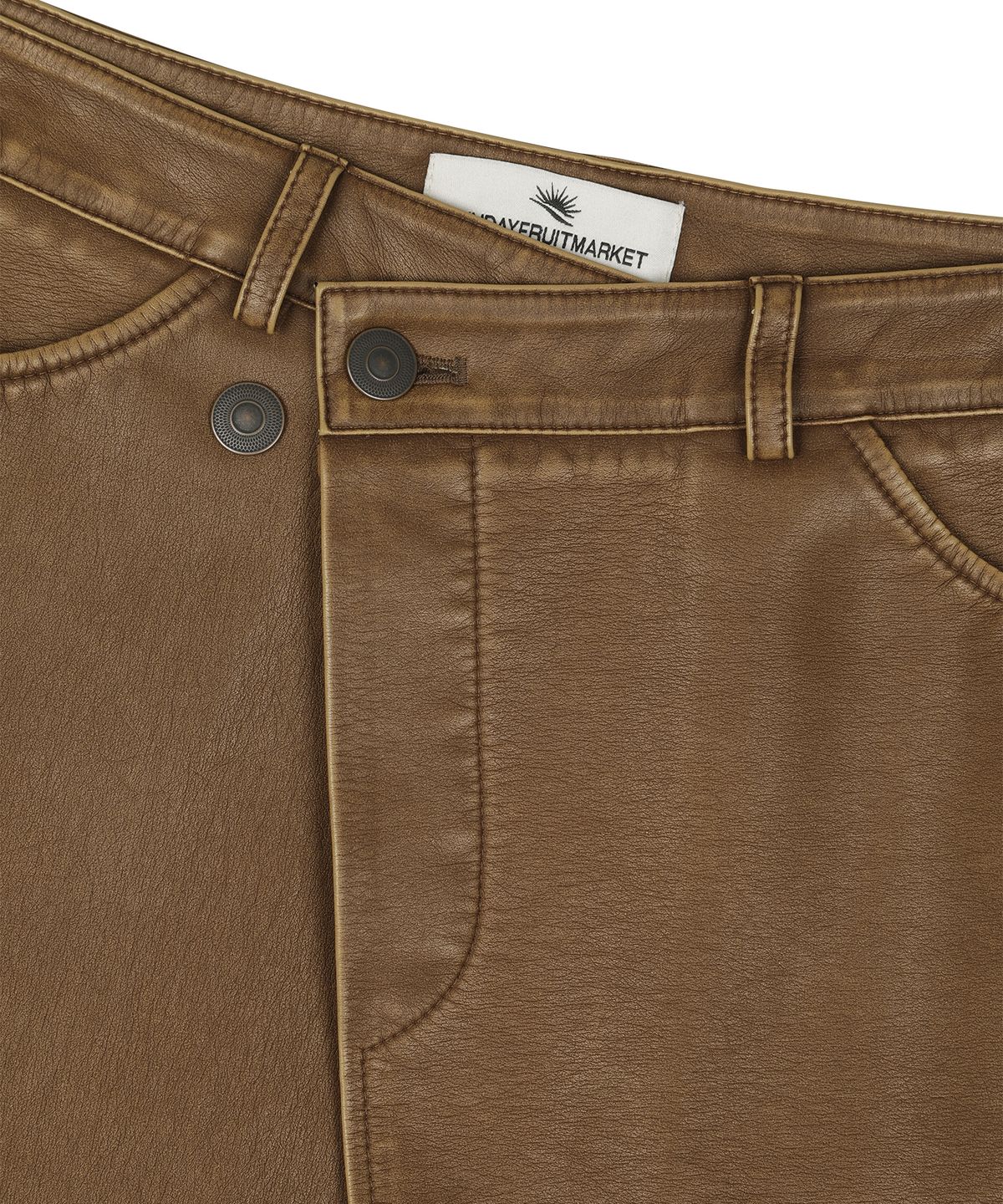 선데이후르츠마켓(SUNDAY FRUIT MARKET) W) VINTAGE LEATHER WRAP SKIRT BROWN