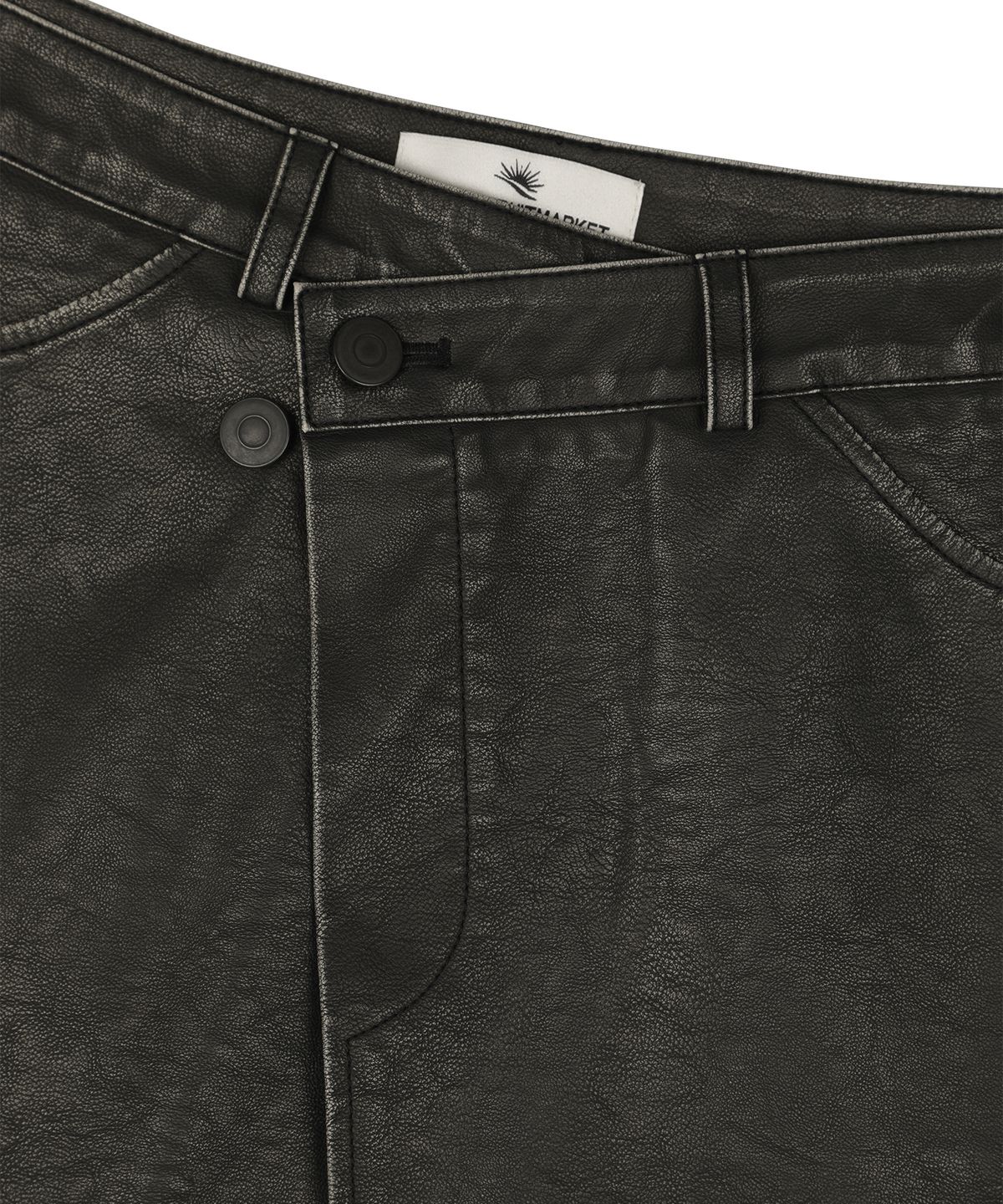 선데이후르츠마켓(SUNDAY FRUIT MARKET) W) VINTAGE LEATHER WRAP SKIRT BLACK