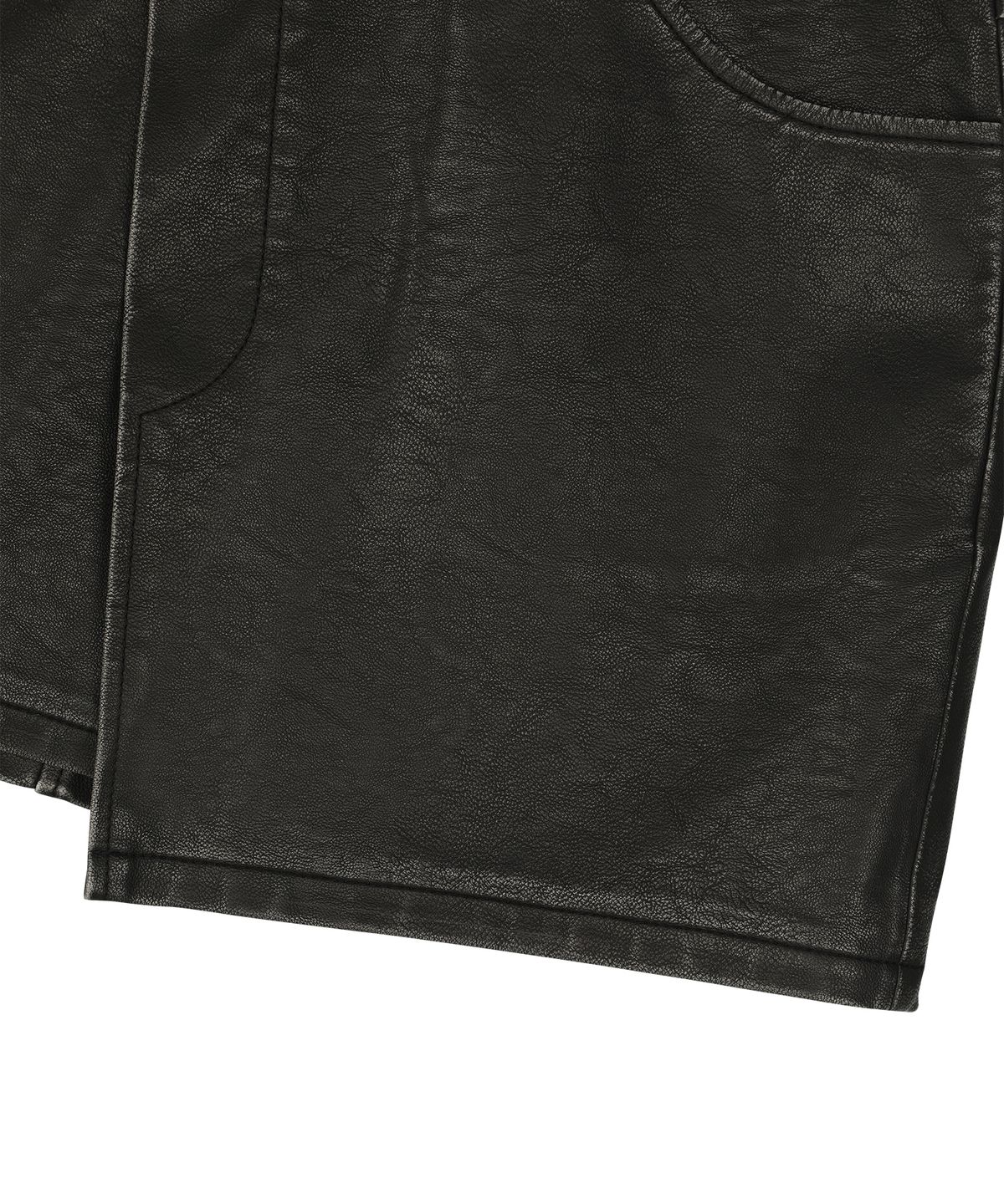 선데이후르츠마켓(SUNDAY FRUIT MARKET) W) VINTAGE LEATHER WRAP SKIRT BLACK