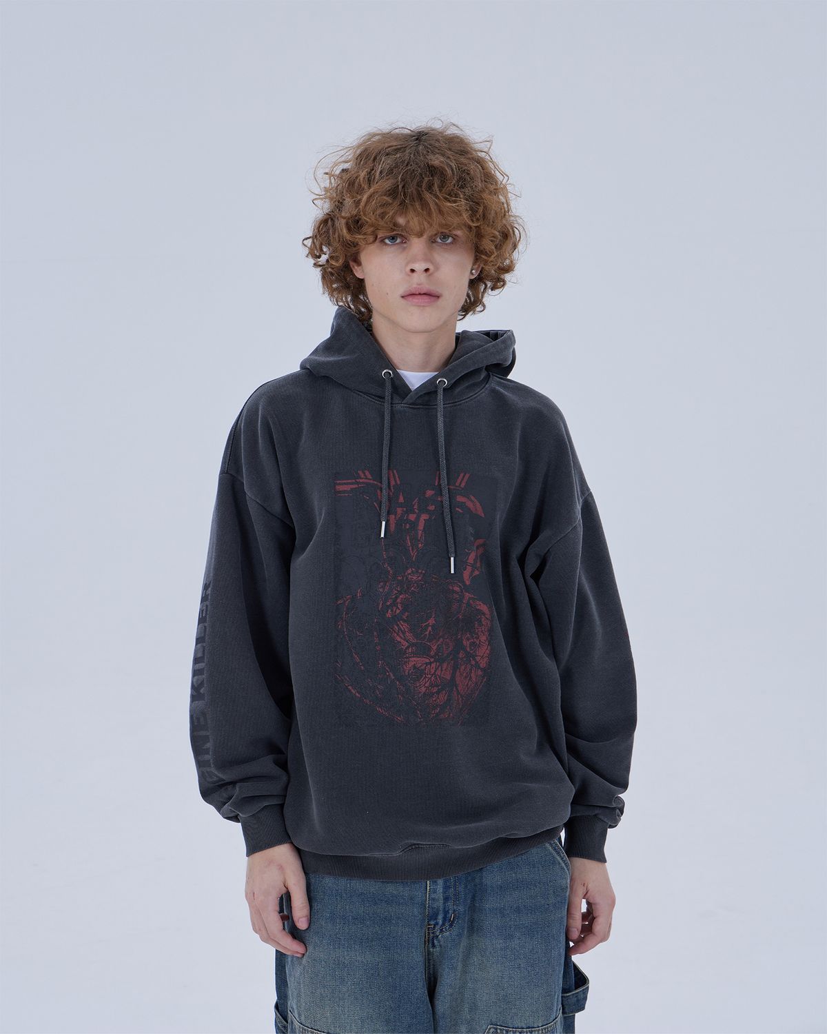디스펑트(DYSFUNCT) RAGE GARAGE PIGMENT HOODIE (CHARCOAL)