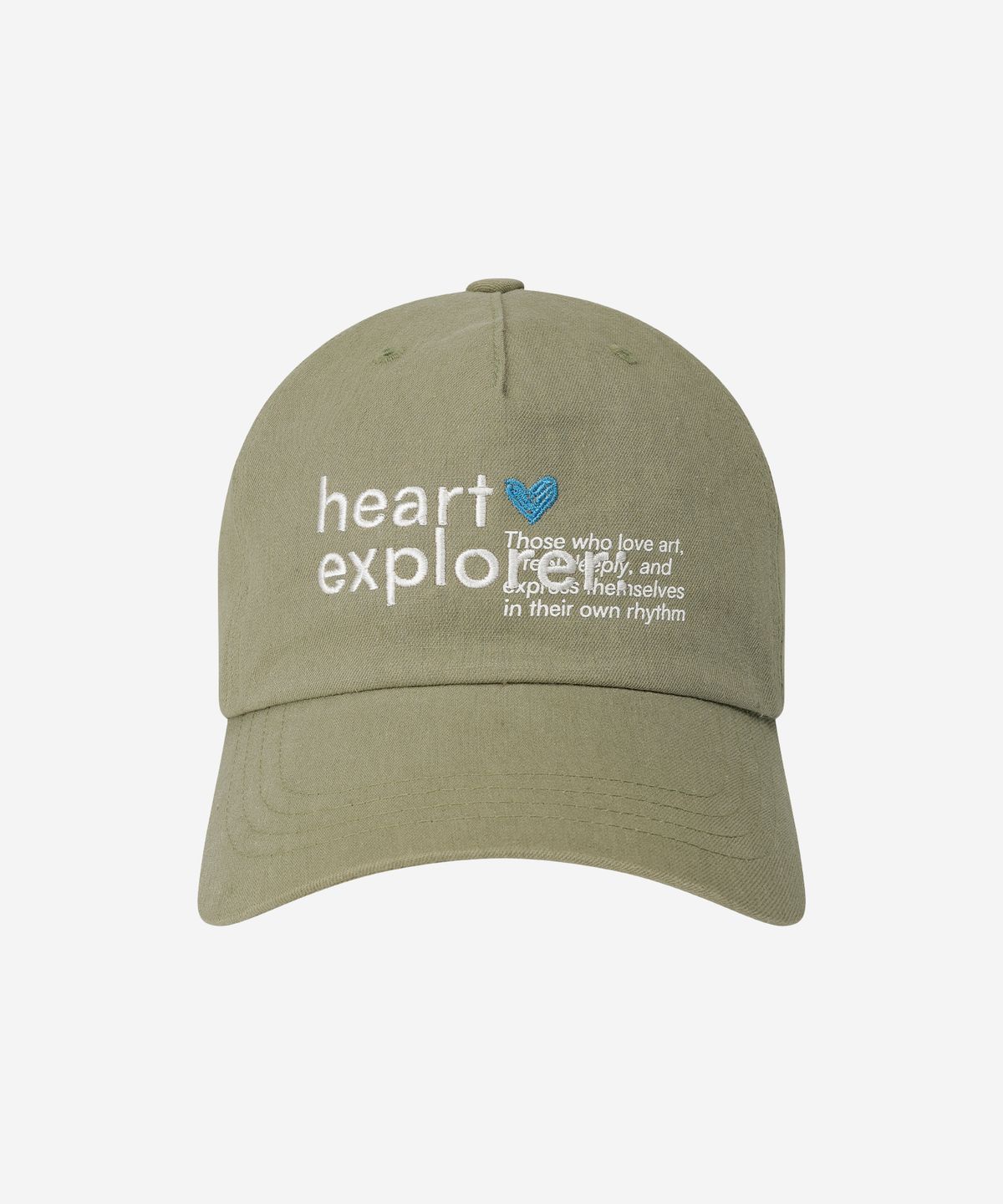 하트익스플로러(HEARTEXPLORER) Layered lettering linen ball cap (khaki)