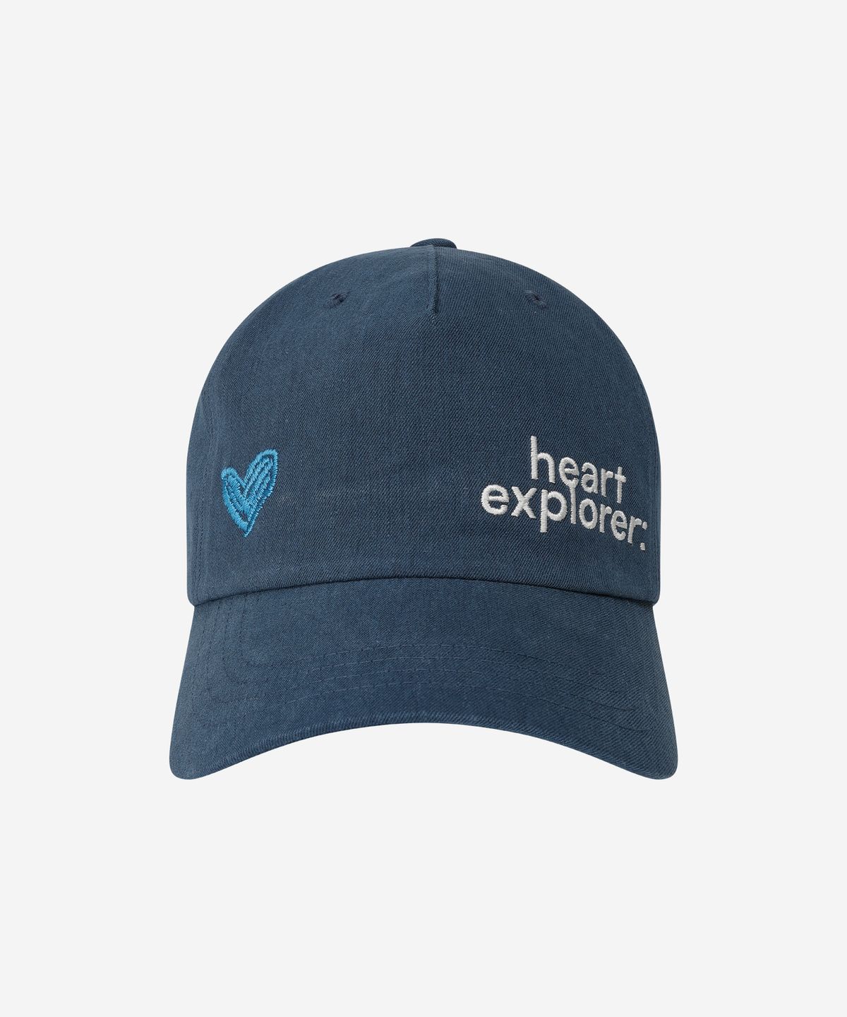 하트익스플로러(HEARTEXPLORER) Heart-signed linen ball cap (blue)