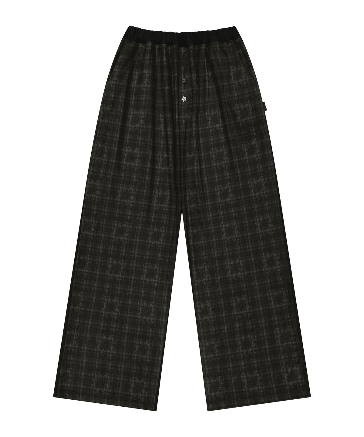 오호스(OJOS) Check Sleep Jersey Pants / Black