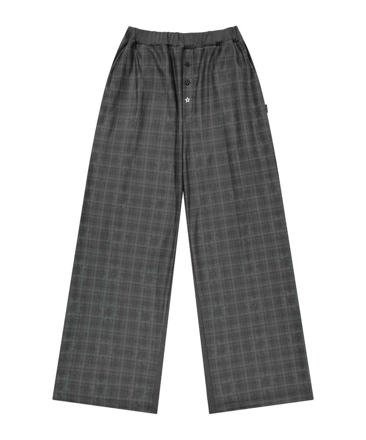 오호스(OJOS) Check Sleep Jersey Pants / Charcoal