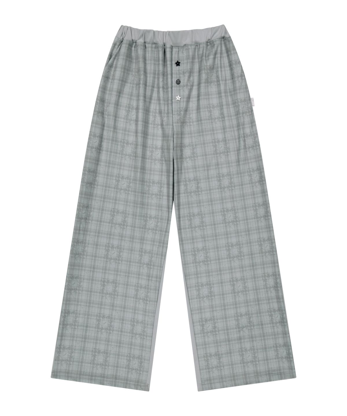 오호스(OJOS) Check Sleep Jersey Pants / Grey
