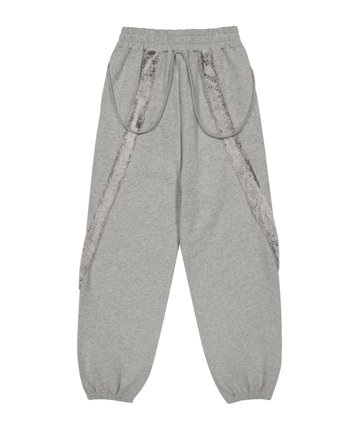오호스(OJOS) Side Fur Trim Sweatpants / Grey