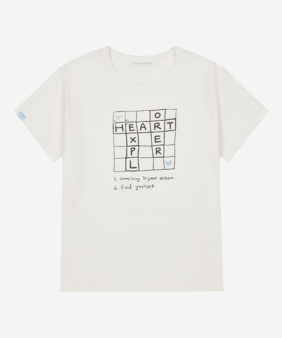 하트익스플로러(HEARTEXPLORER) Heartexplorer crossword t-shirt (white)