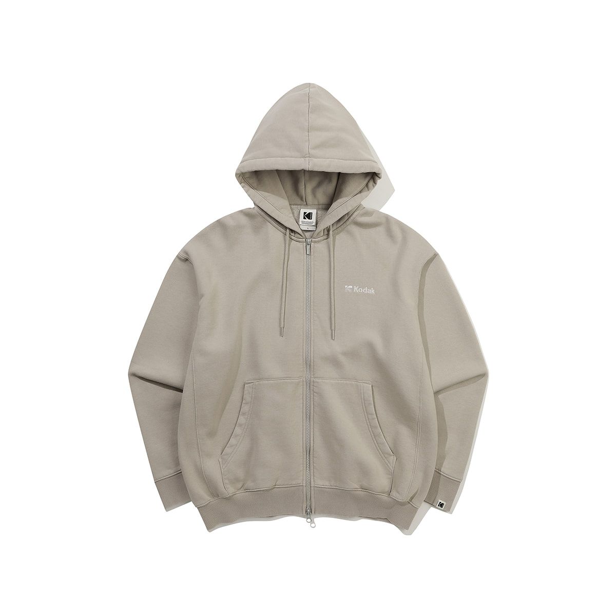 코닥(KODAK) 에센셜 스노우워싱 기모 후드 집업 BEIGE