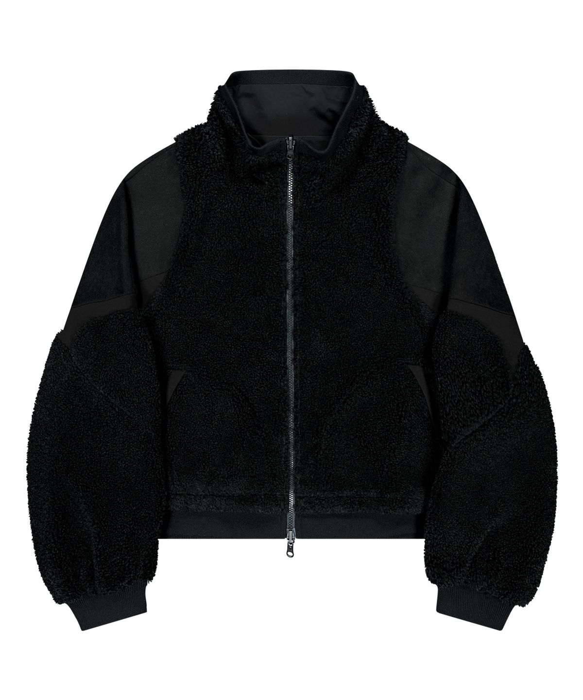 오호스(OJOS) Reversible Fleece Bomber Jacket / Black