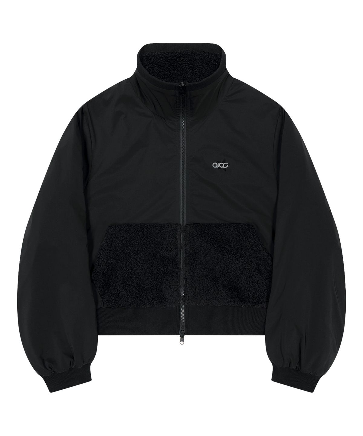 오호스(OJOS) Reversible Fleece Bomber Jacket / Black