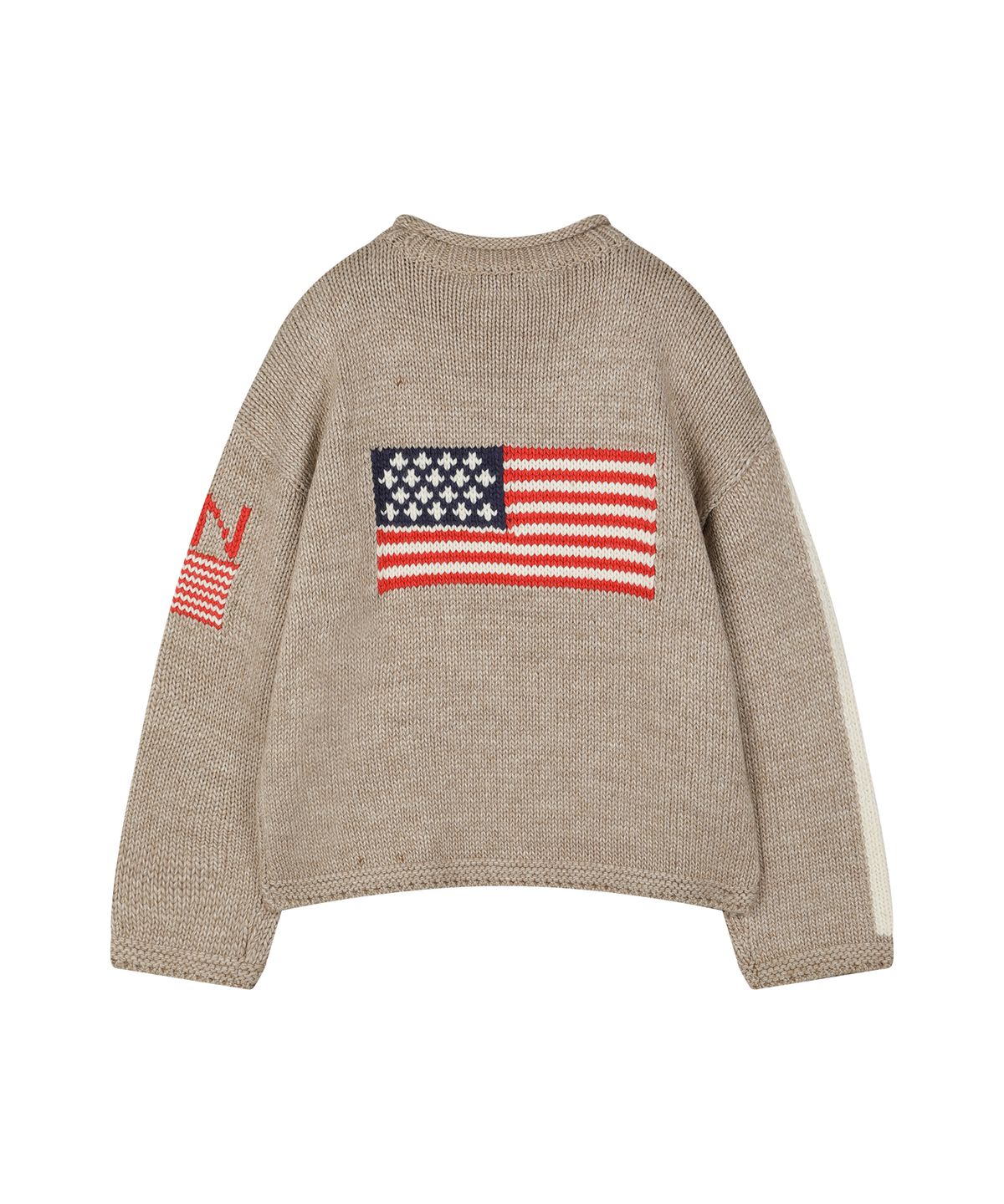 선데이후르츠마켓(SUNDAY FRUIT MARKET) SUNDAY FLAG KNIT SWEATER BEIGE