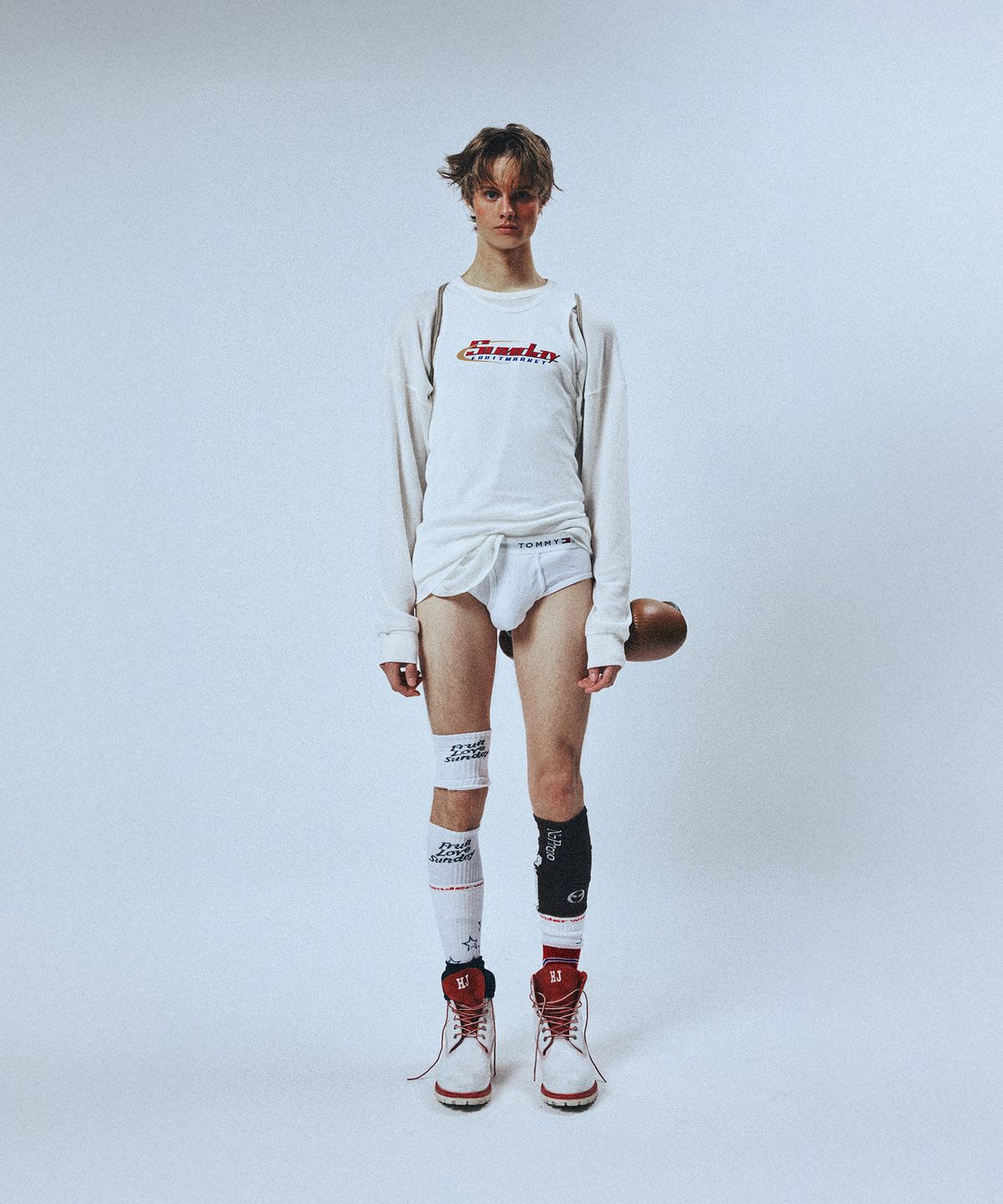 선데이후르츠마켓(SUNDAY FRUIT MARKET) SUNDAY MINI WAFFLE LS TEE IVORY