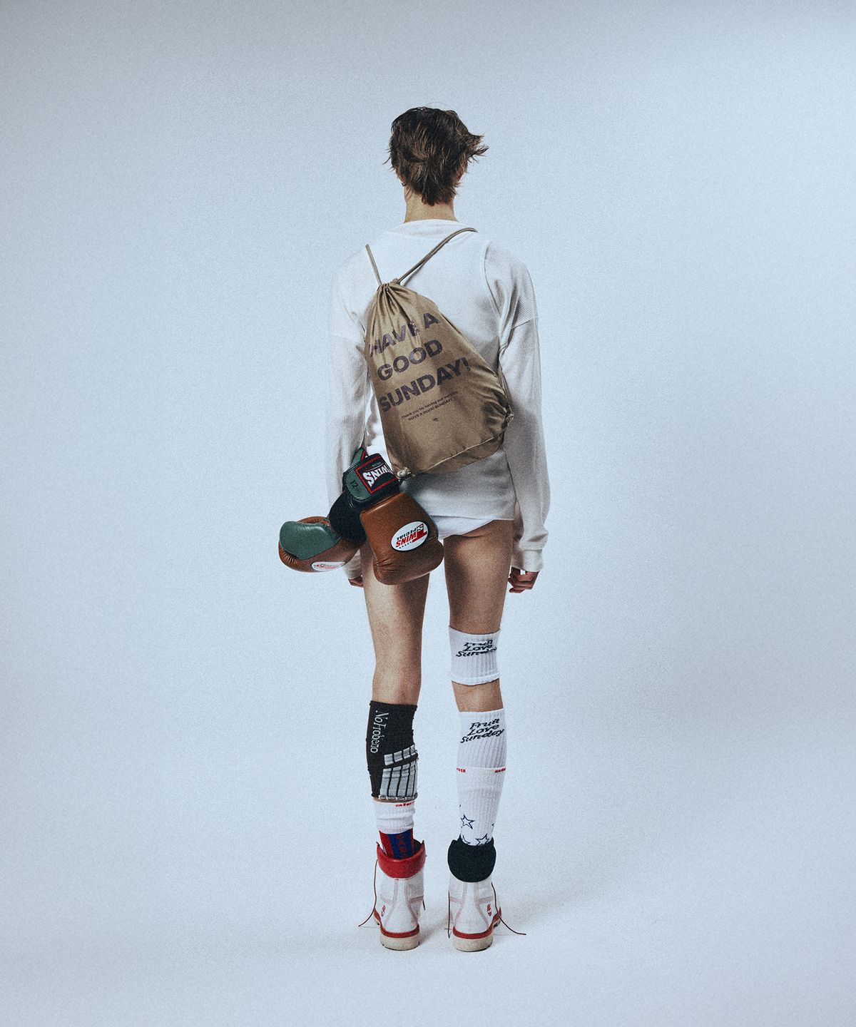 선데이후르츠마켓(SUNDAY FRUIT MARKET) SUNDAY MINI WAFFLE LS TEE IVORY