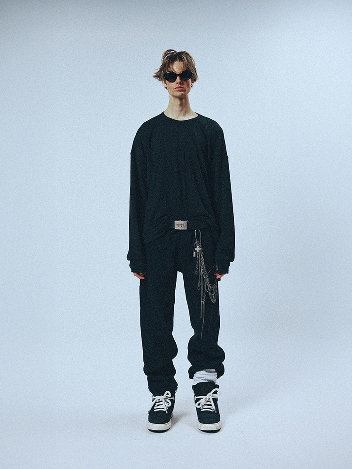 선데이후르츠마켓(SUNDAY FRUIT MARKET) SUNDAY MINI WAFFLE LS TEE CHARCOAL