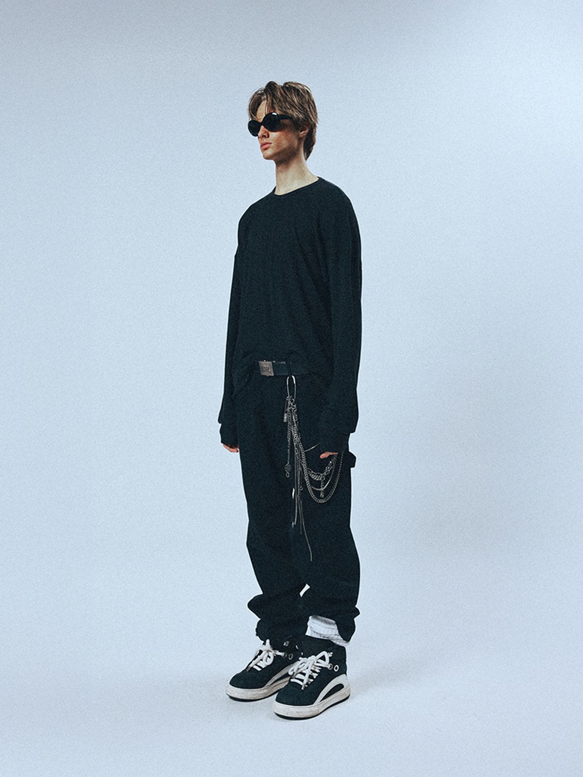 선데이후르츠마켓(SUNDAY FRUIT MARKET) SUNDAY MINI WAFFLE LS TEE CHARCOAL