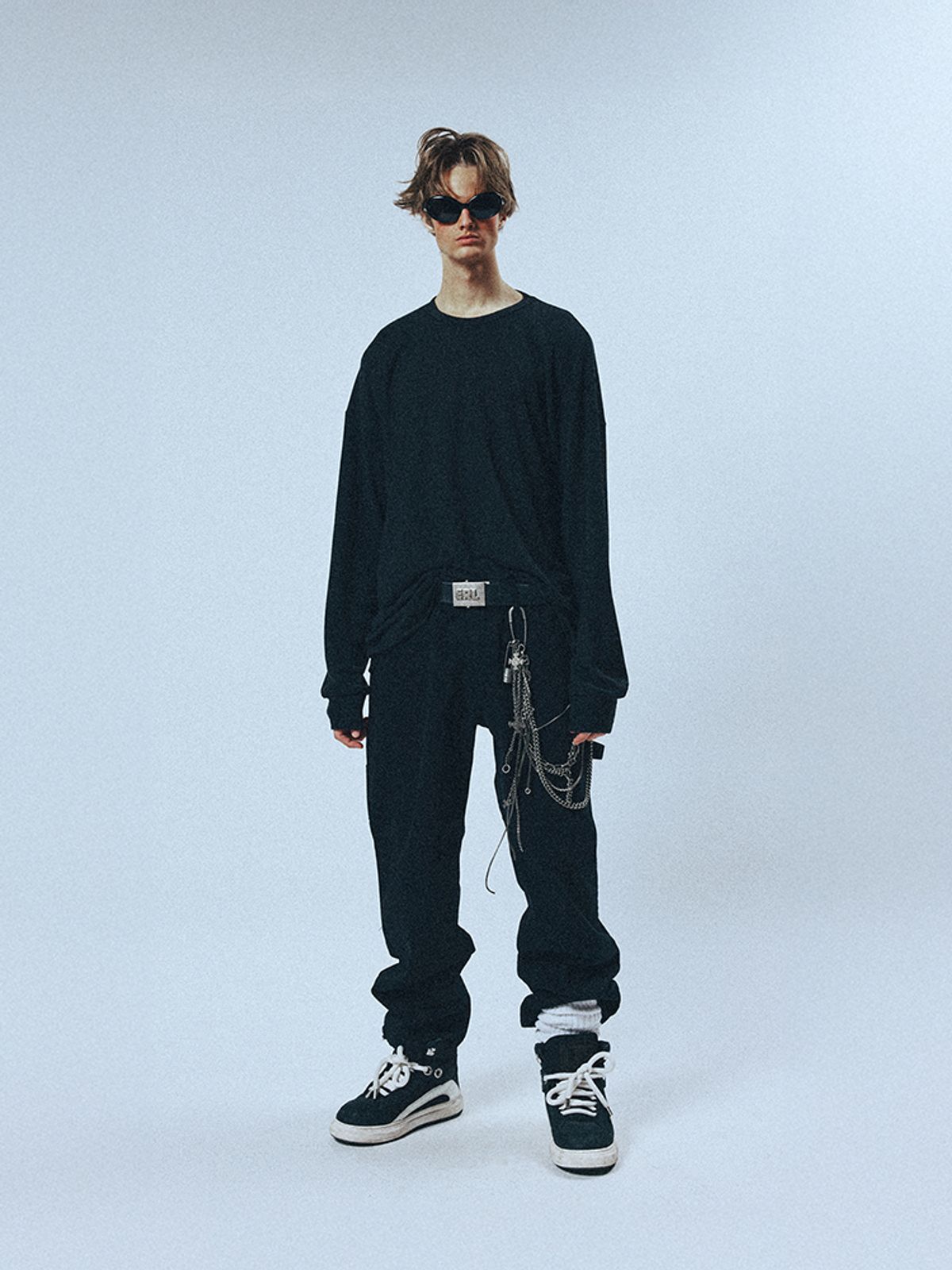 선데이후르츠마켓(SUNDAY FRUIT MARKET) SUNDAY MINI WAFFLE LS TEE CHARCOAL