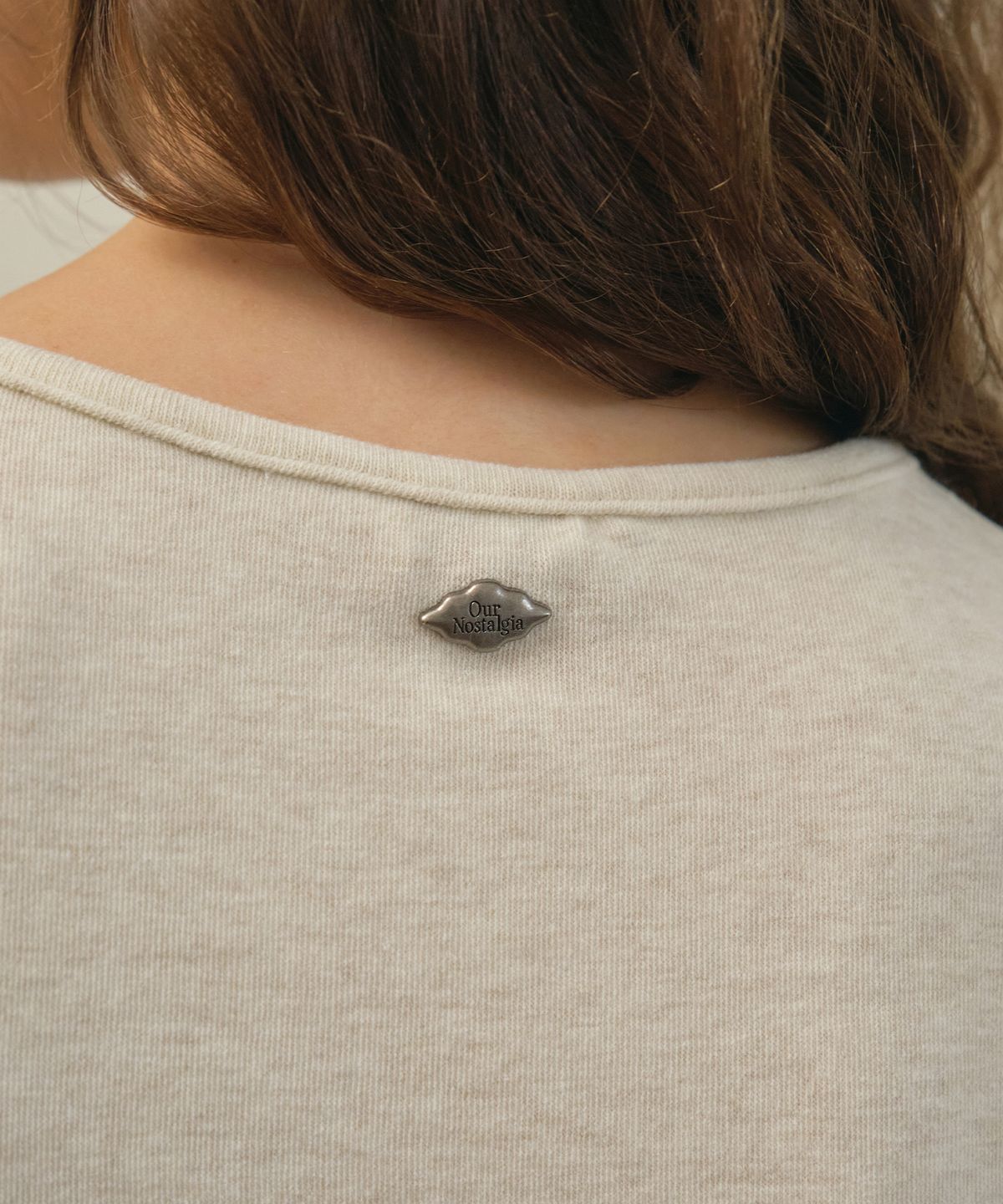 아우어노스텔지아(OURNOSTALGIA) Angora half sleeve t-shirt_Oatmeal(O25-TP16)