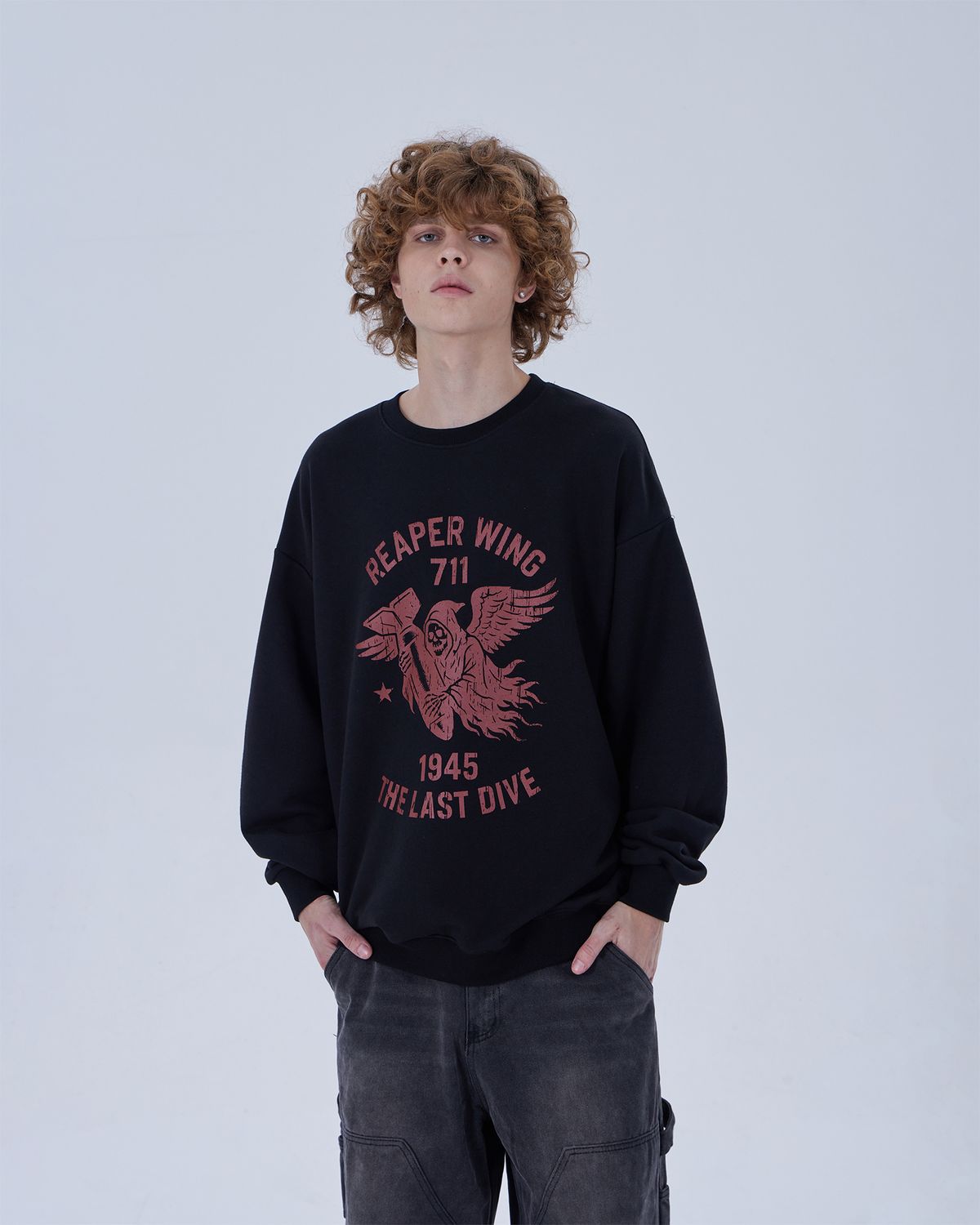 디스펑트(DYSFUNCT) REAPER WING SWEATSHIRT (BLACK)