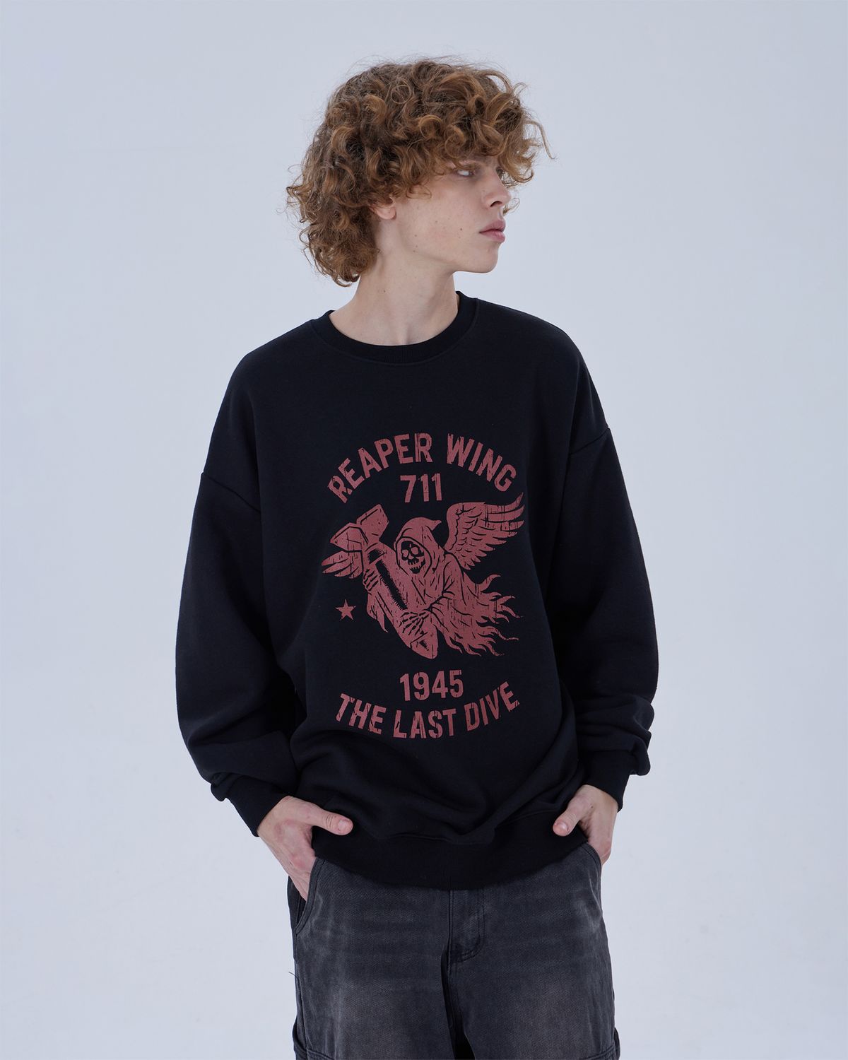 디스펑트(DYSFUNCT) REAPER WING SWEATSHIRT (BLACK)