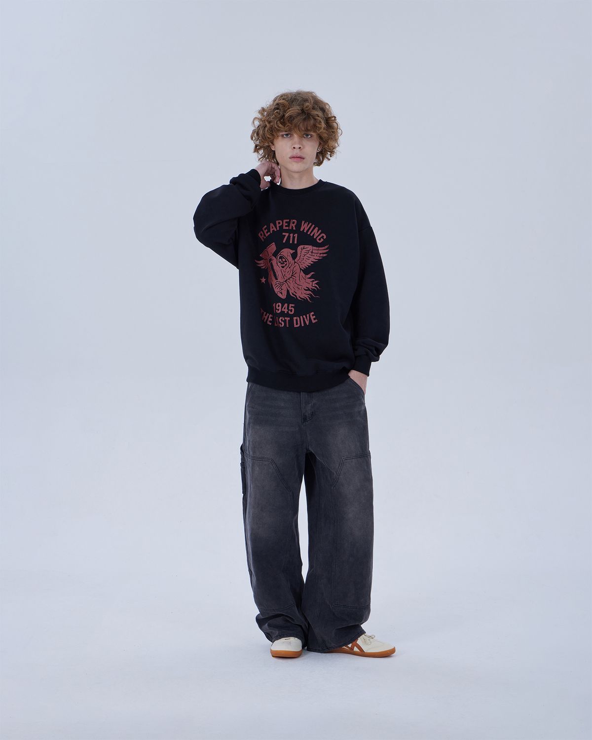 디스펑트(DYSFUNCT) REAPER WING SWEATSHIRT (BLACK)