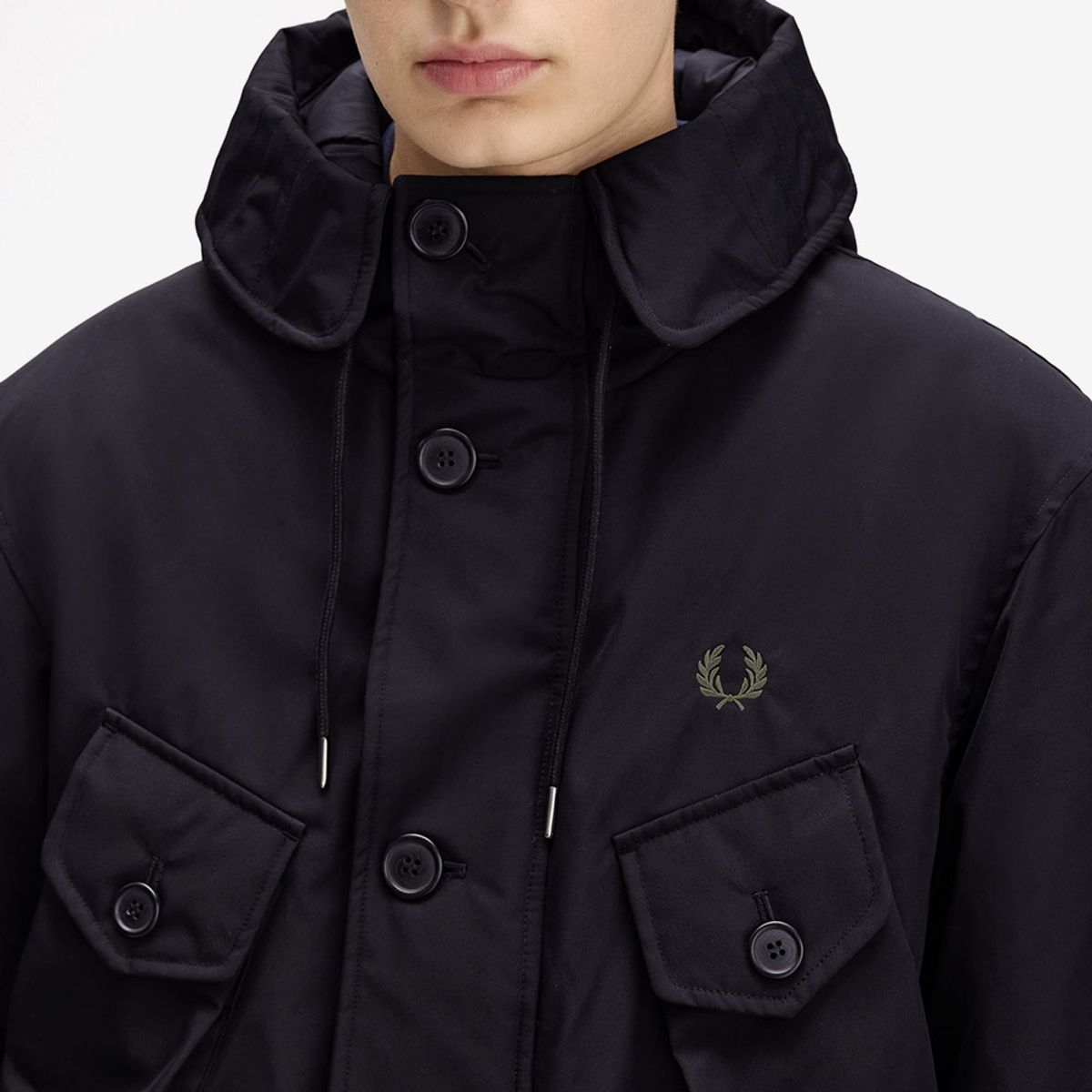 프레드페리(FRED PERRY) [Sharp] 패치 포켓 푸퍼 재킷 - 블랙 AFPM2531315-102