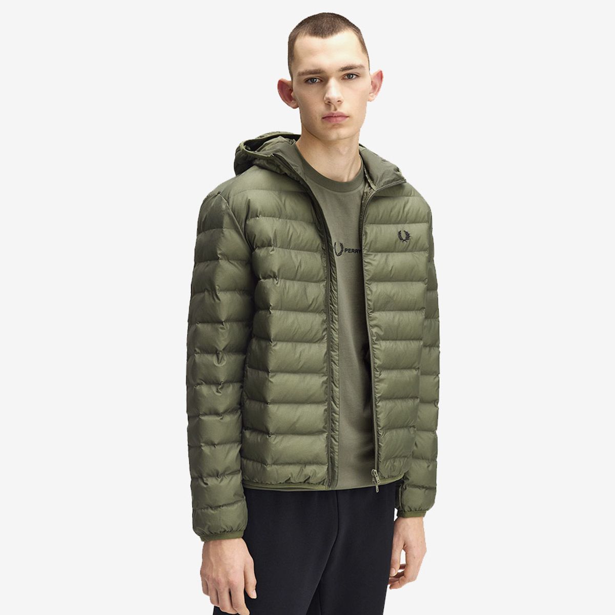 프레드페리(FRED PERRY) [Sport] 후드 인슐레이트 재킷 - 로렐리스 그린 AFPM2538553-X21