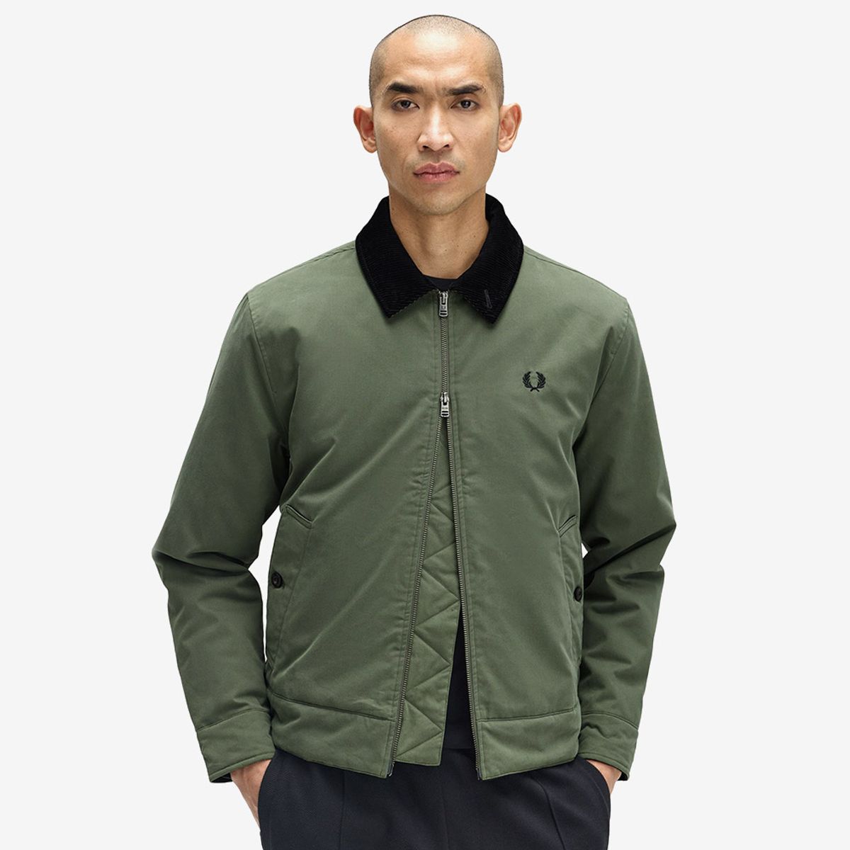 프레드페리(FRED PERRY) [Sharp] 투웨이 카반 재킷 - 로렐리스 그린 AFPM2538535-W19