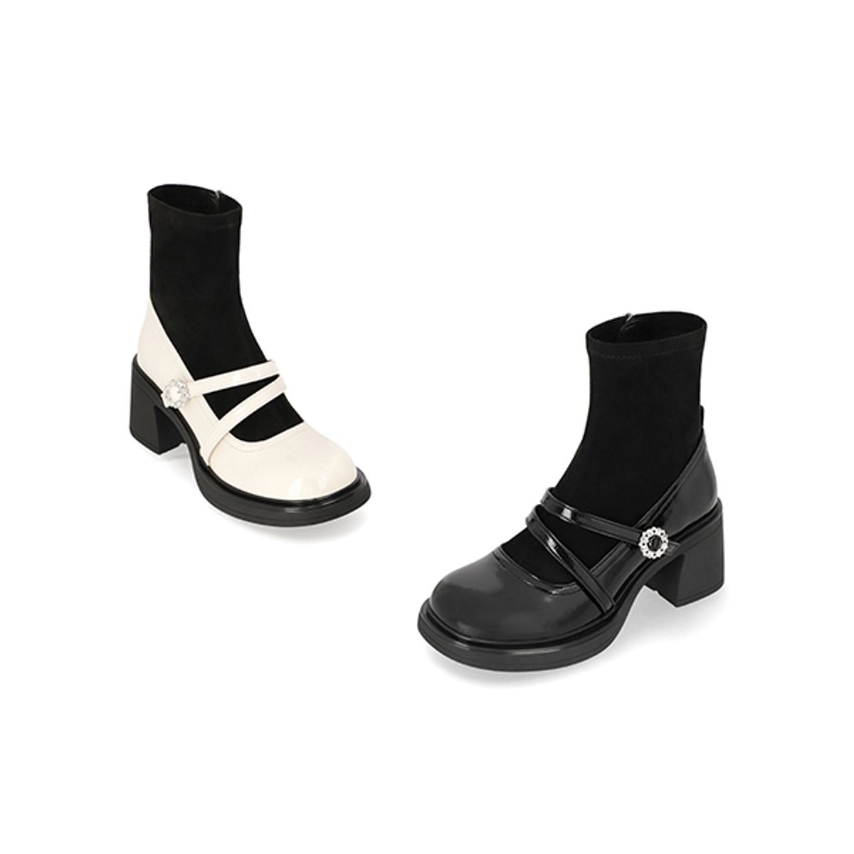 엘칸토(ELCANTO) 인텐스 여성 메리제인 삭스 플랫폼 앵클 부츠 6cm LCWA78I54V