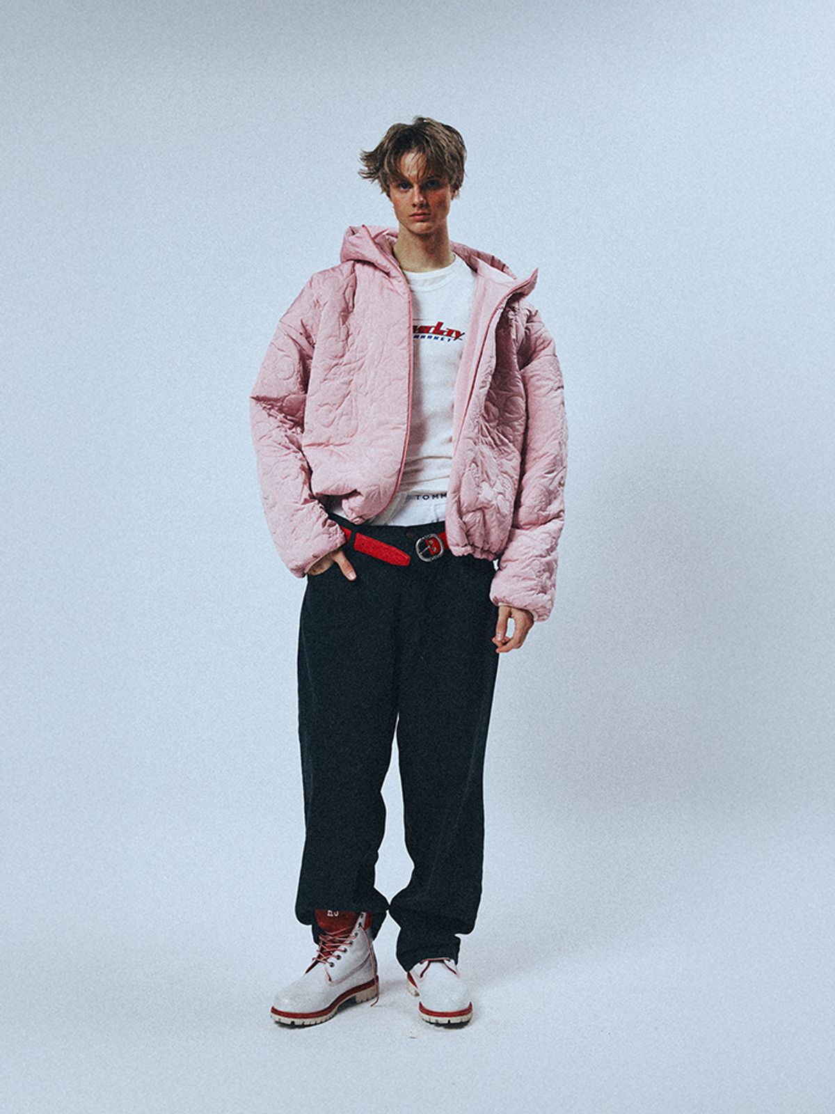 선데이후르츠마켓(SUNDAY FRUIT MARKET) CHERRY REVERSIBLE PUFFER PINK