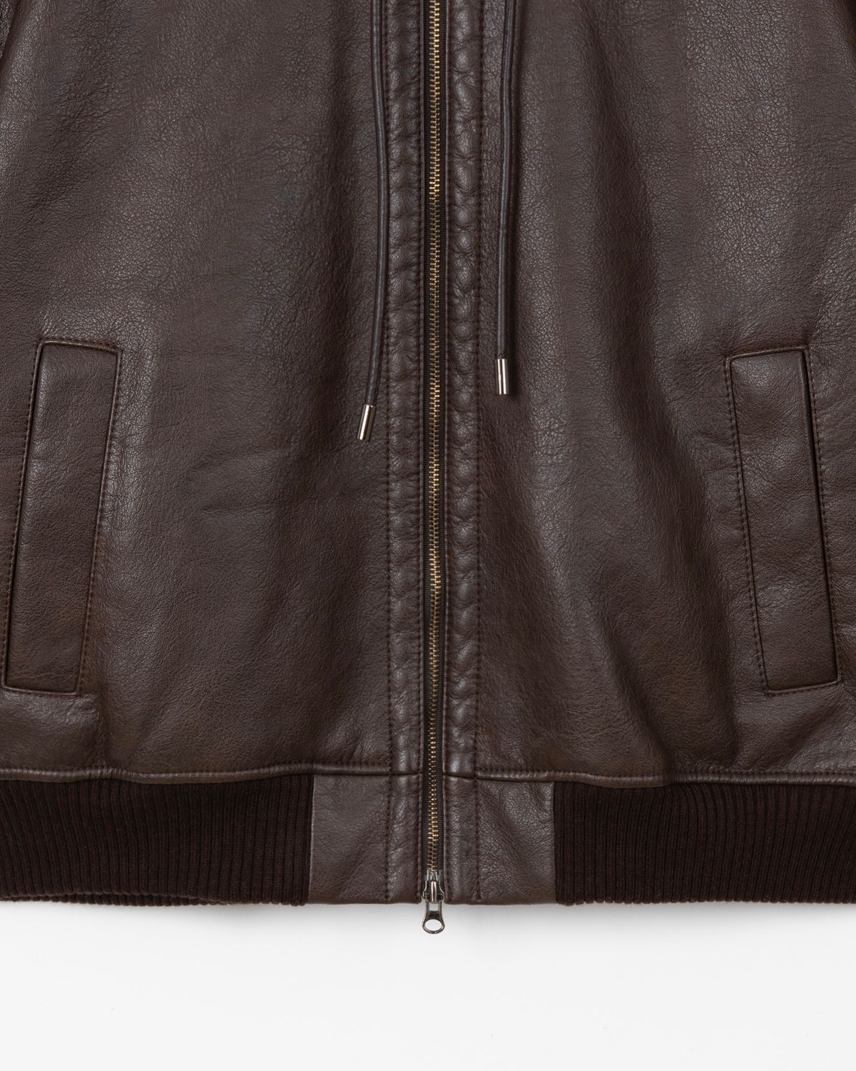 디앤드퀘스천(THEENDQUESTION) Hooded shearling jumper / BROWN