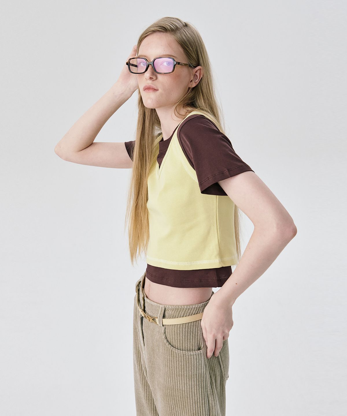 분더캄머(WNDERKAMMER) Sleeveless Top_Yellow(민소매 탑_노란색)