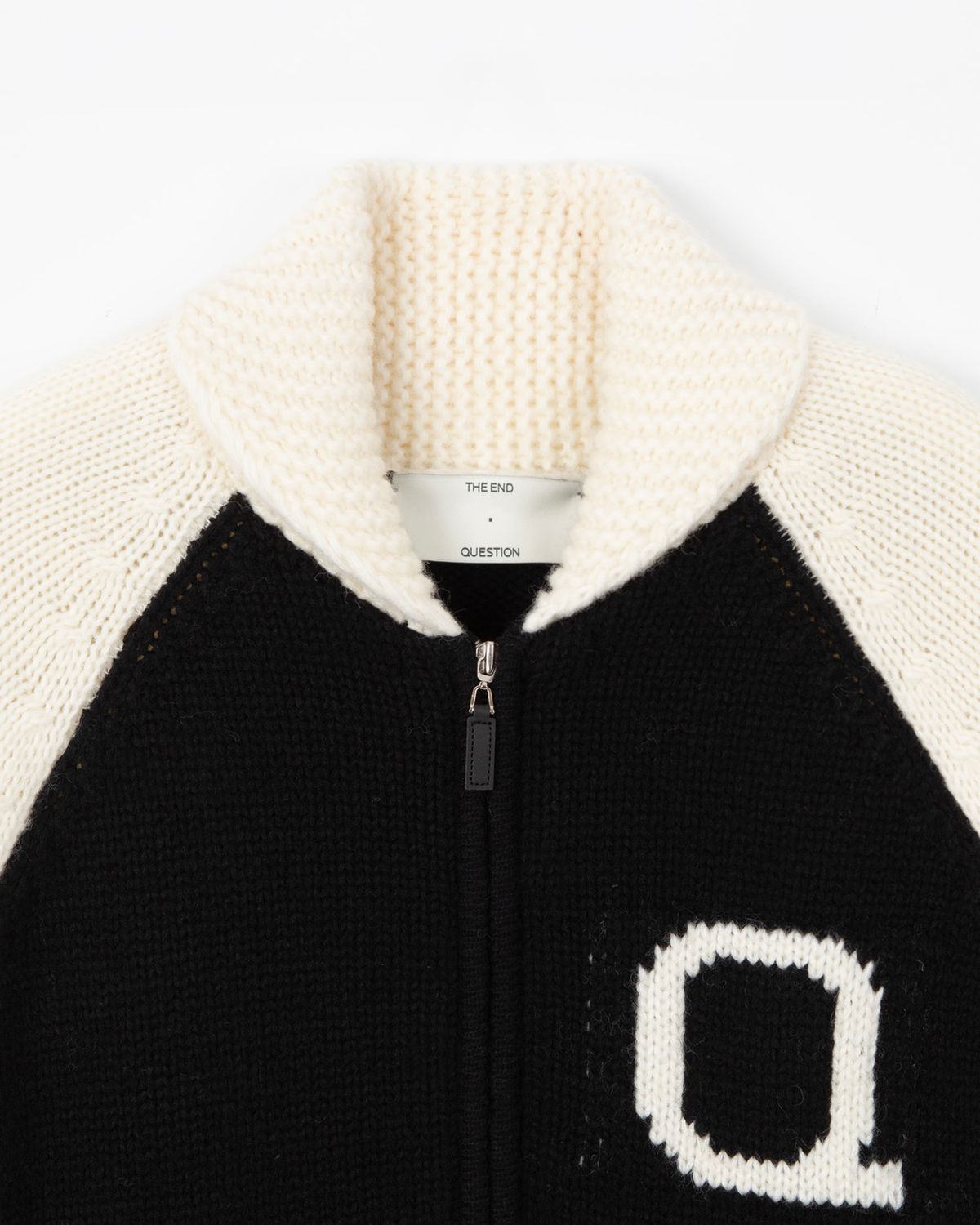 디앤드퀘스천(THEENDQUESTION) Knit zip-up jumper / BLACK