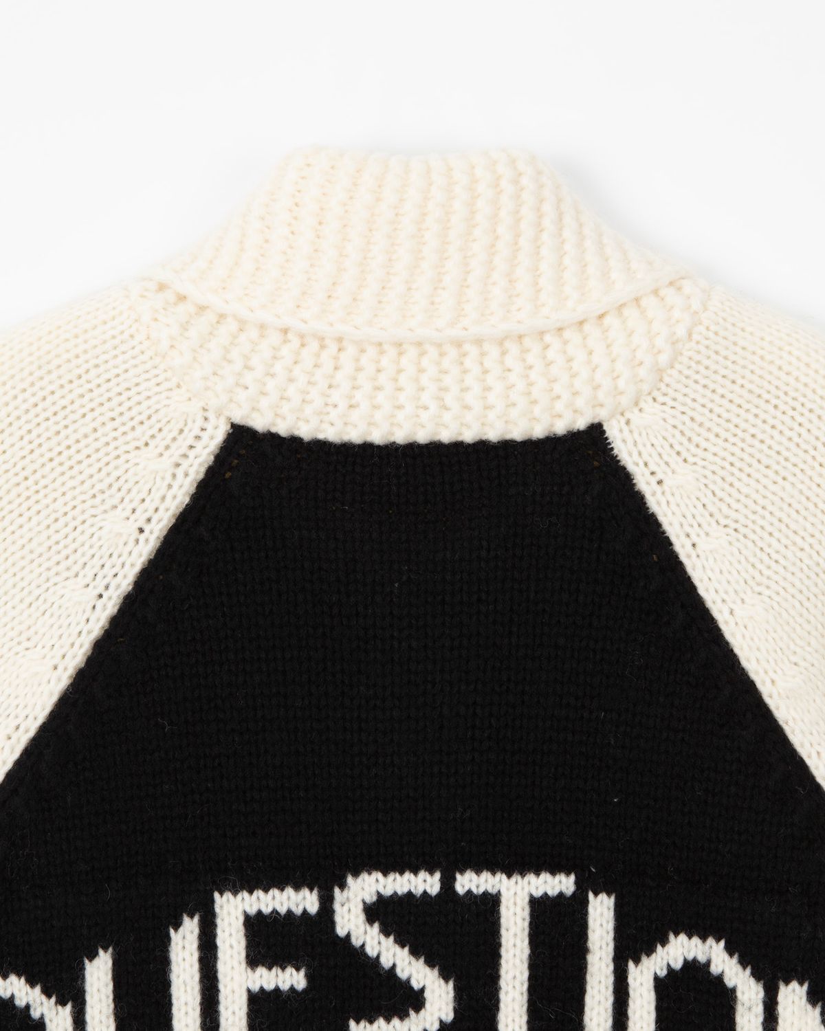 디앤드퀘스천(THEENDQUESTION) Knit zip-up jumper / BLACK
